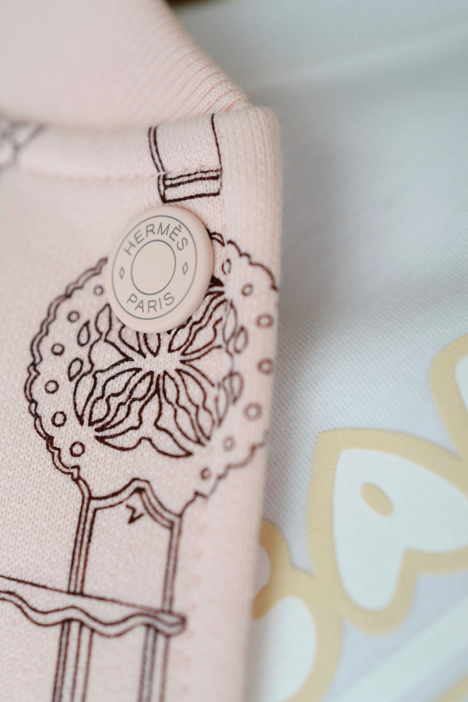 Hermes Varsity Jacket "Ferronnerie Remix" Rose Opaline Cotton Size 36