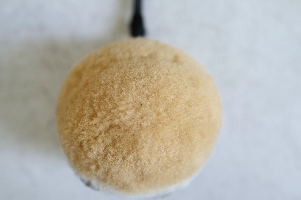 NEW Chanel 26N Coco Neige Mini Ball Bag Charm CC Logo Lambskin Shearling Black Beige