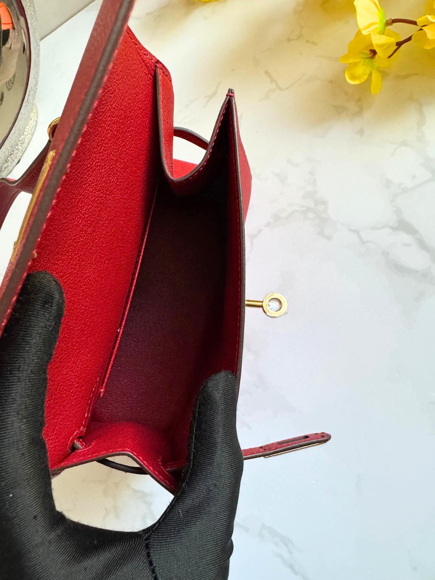BNIB Hermès Kelly Désordre 20 Bag Rouge Pigment Epsom Leather with Gold Hardware