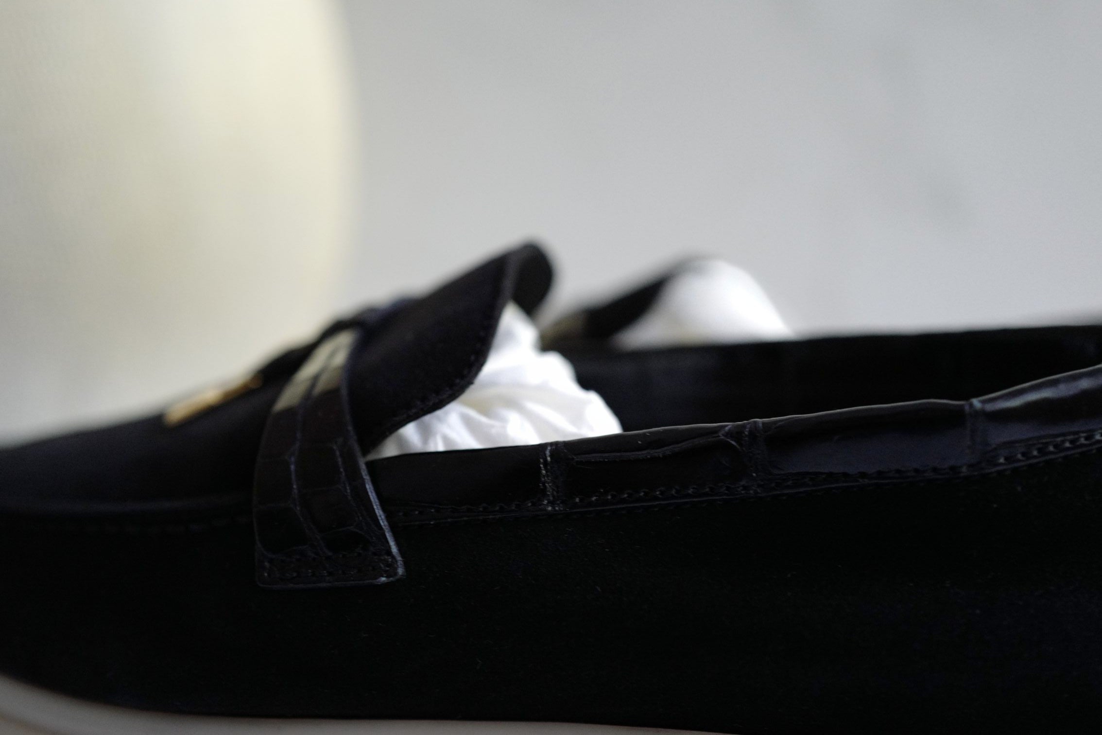 BNIB Loro Piana Summer Charms Walk Loafers In Black Suede Alligator strap Size 37