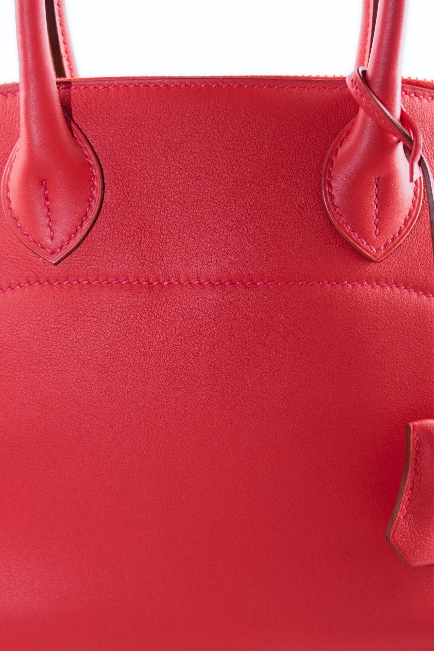 Hermès Bolide Secret in Vermillion Red Swift Leather Gold Hardware T Stamp