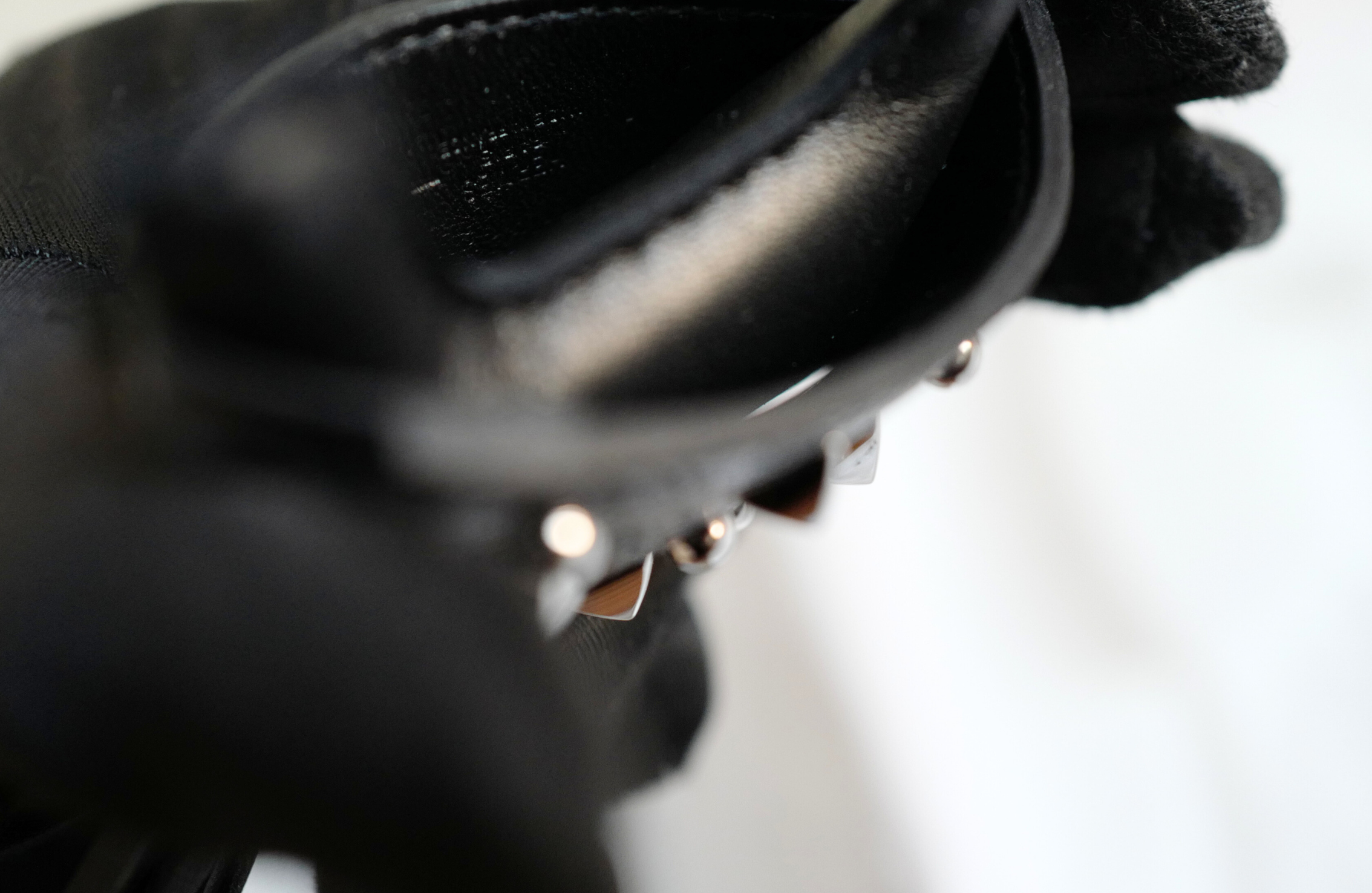 Hermès Rodeo PM Rock Charm Robeo Noir Lizard & Milo Lambskin with Palladium Studs