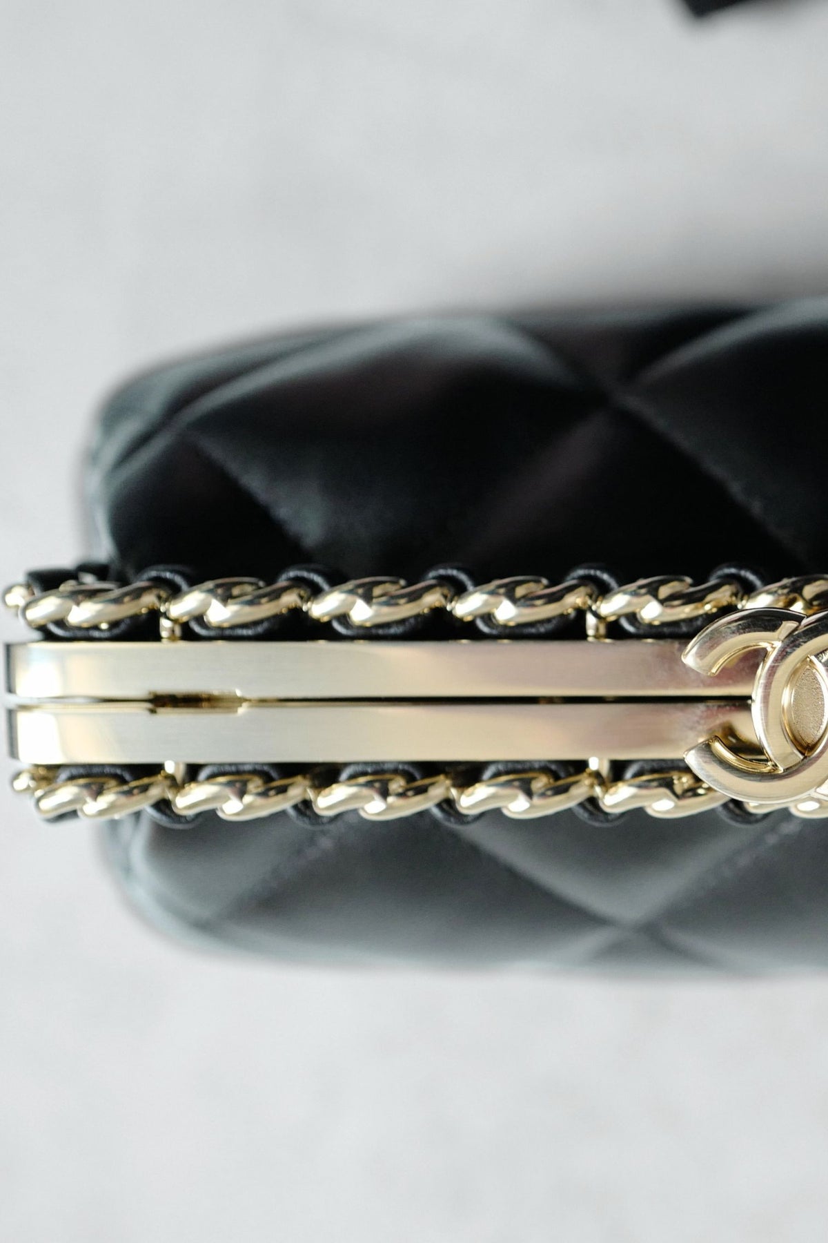 BNIB Chanel 24P Clutch On Chain Lambskin With CC Champagne Gold Hardware