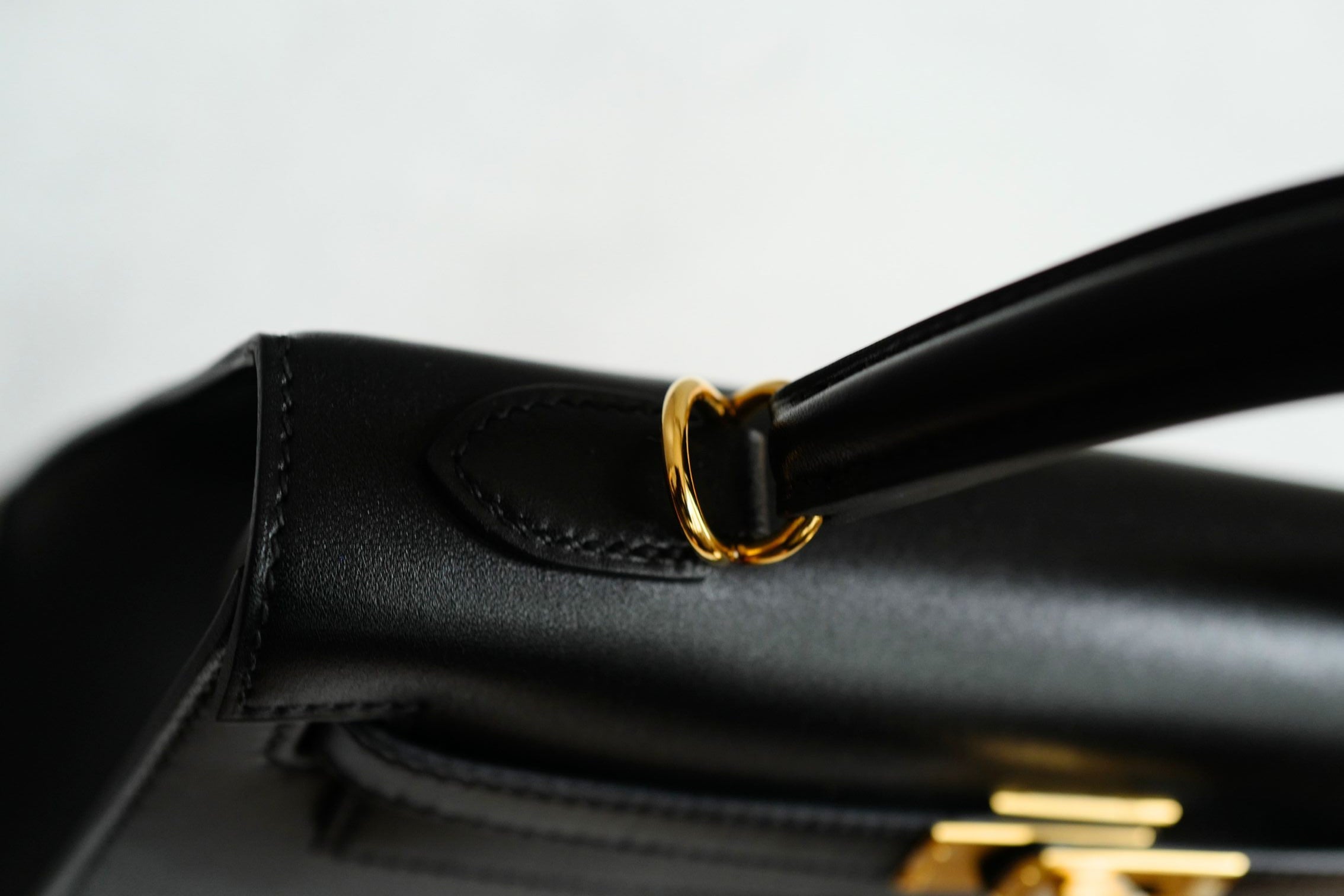 Hermes Kelly 25 Black Tadelakh Sellier Gold HW Complete Original Receipt NEW