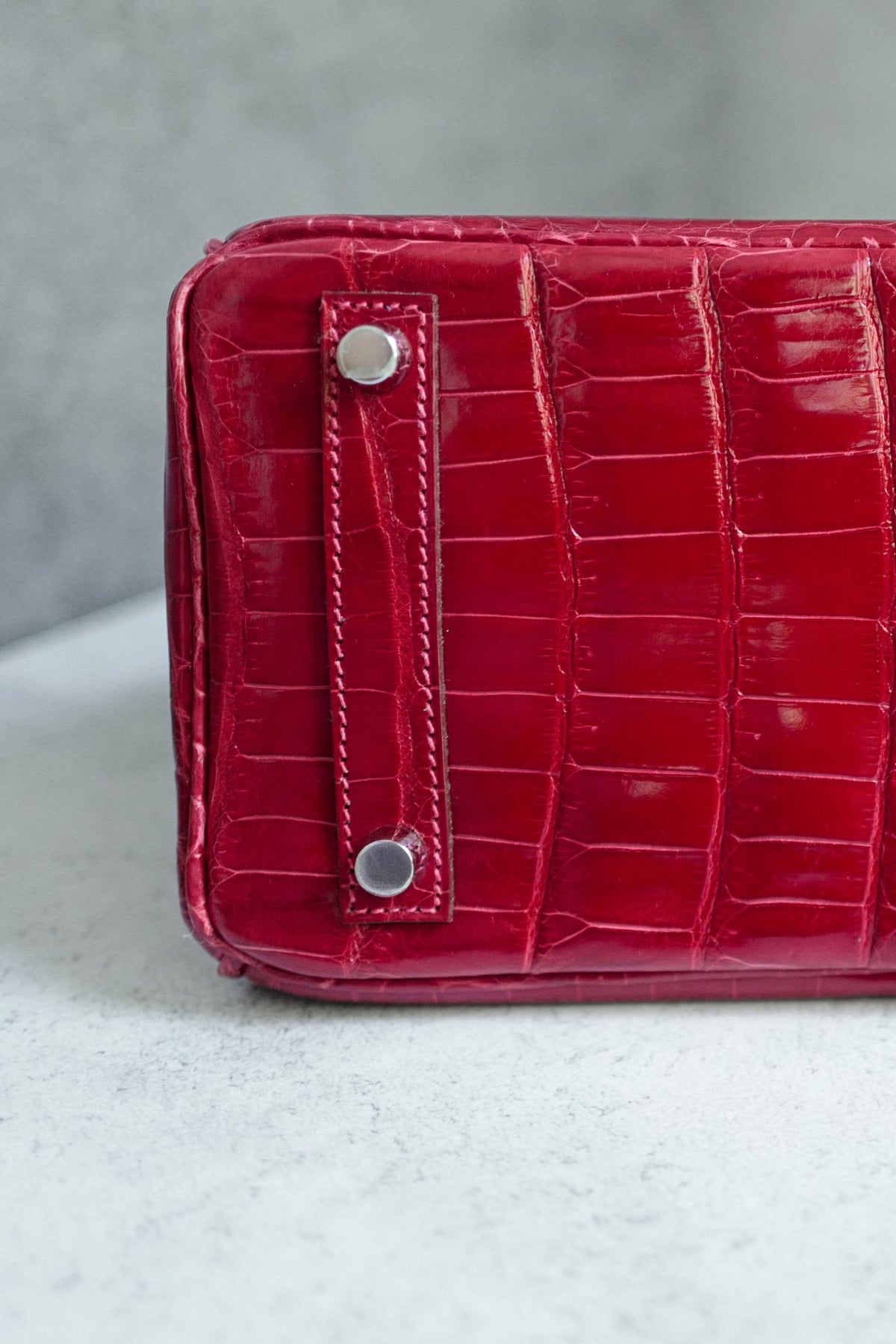 Hermes Birkin 25 Braise Shiny Niloticus Crocodile Palladium Hardware