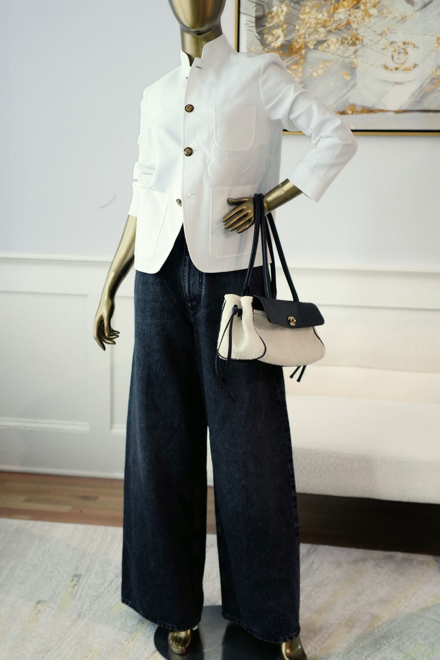 New Loro Piana Spagna Mini Jacket Linen White size 40