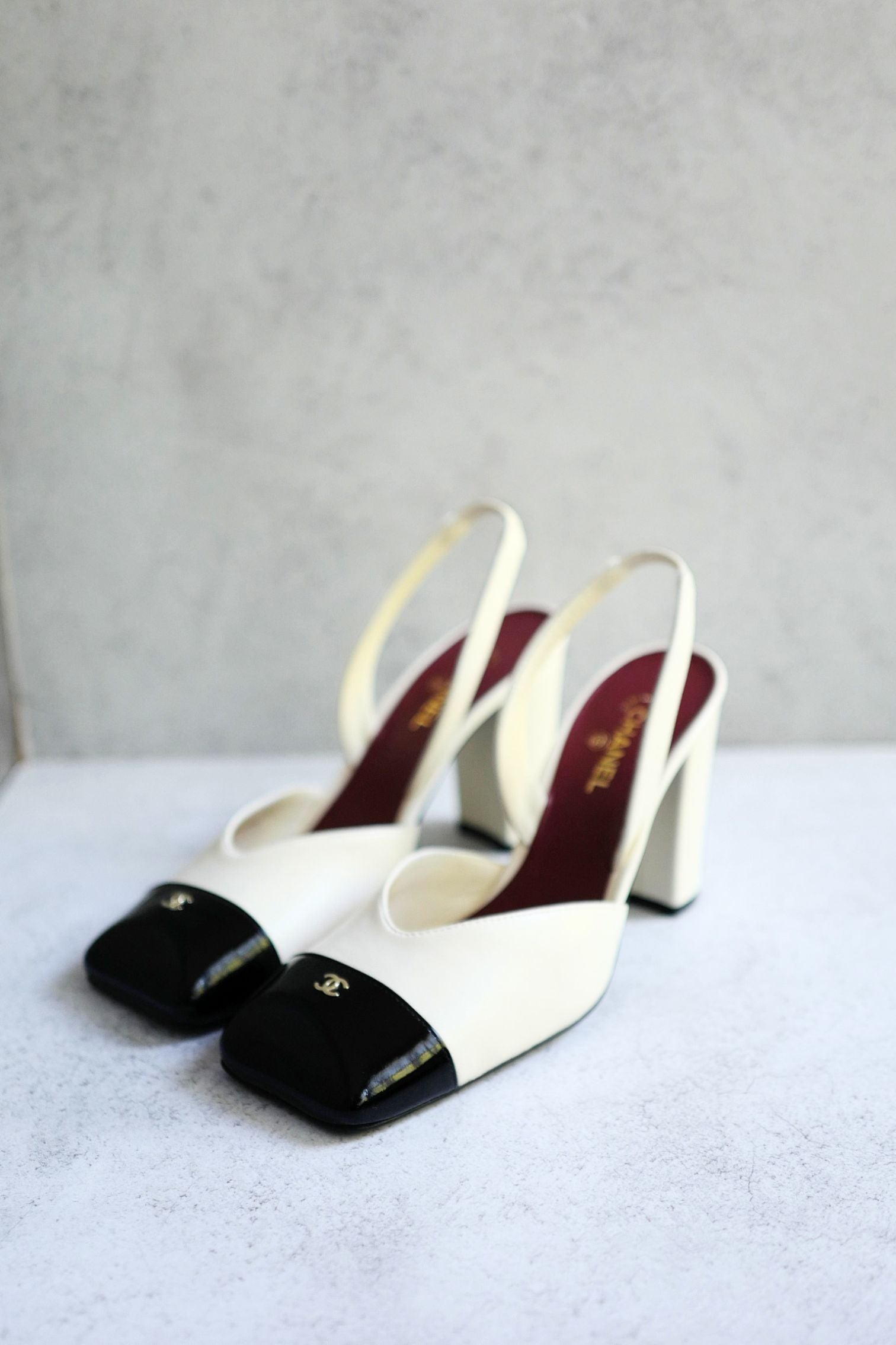 Chanel 26s Slingbacks Matthieu Blazy's Ivory Black Lambskin Calfskin Size 37