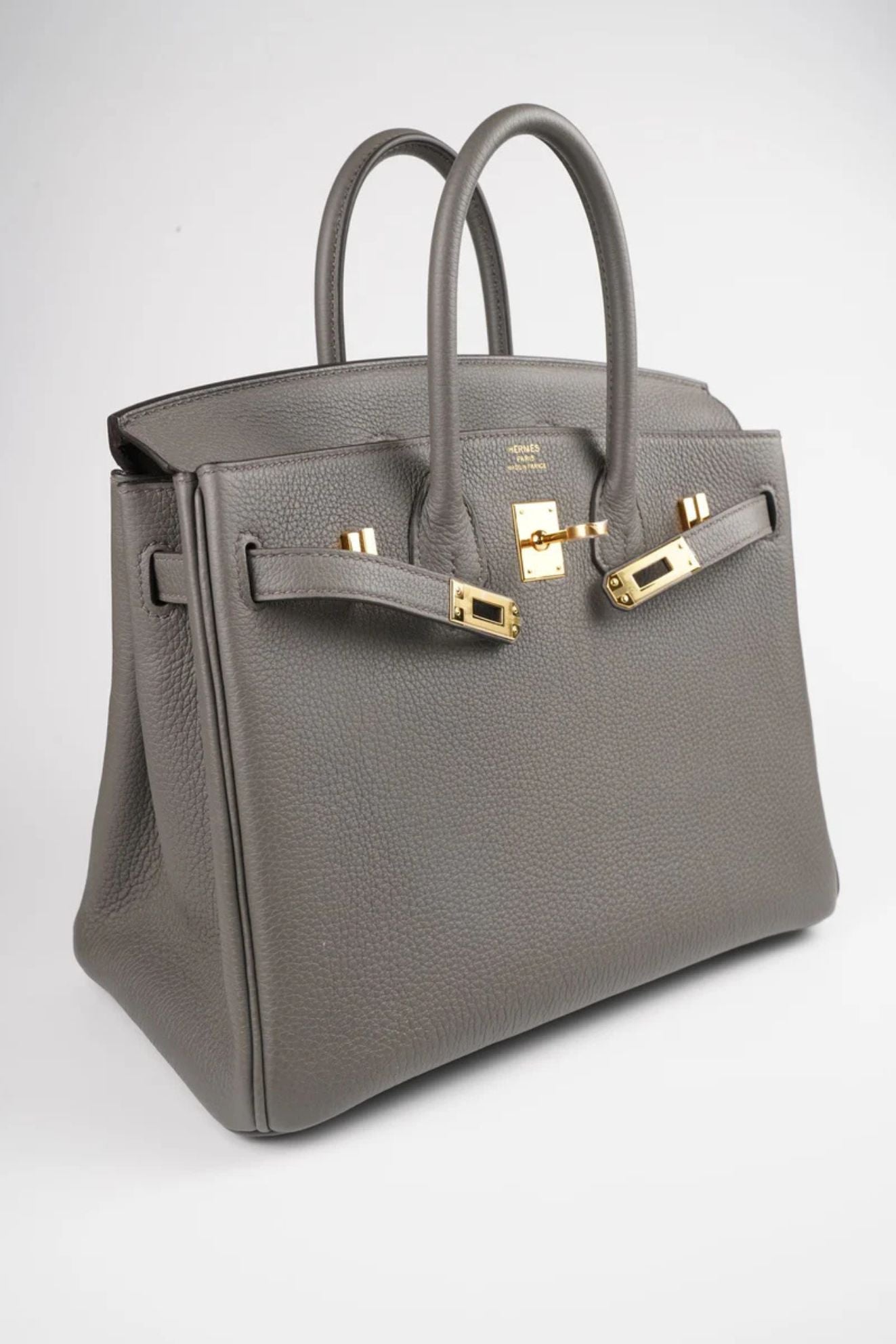 Hermès Birkin 25 Etain Togo Leather Gold Hardware Z Stamp