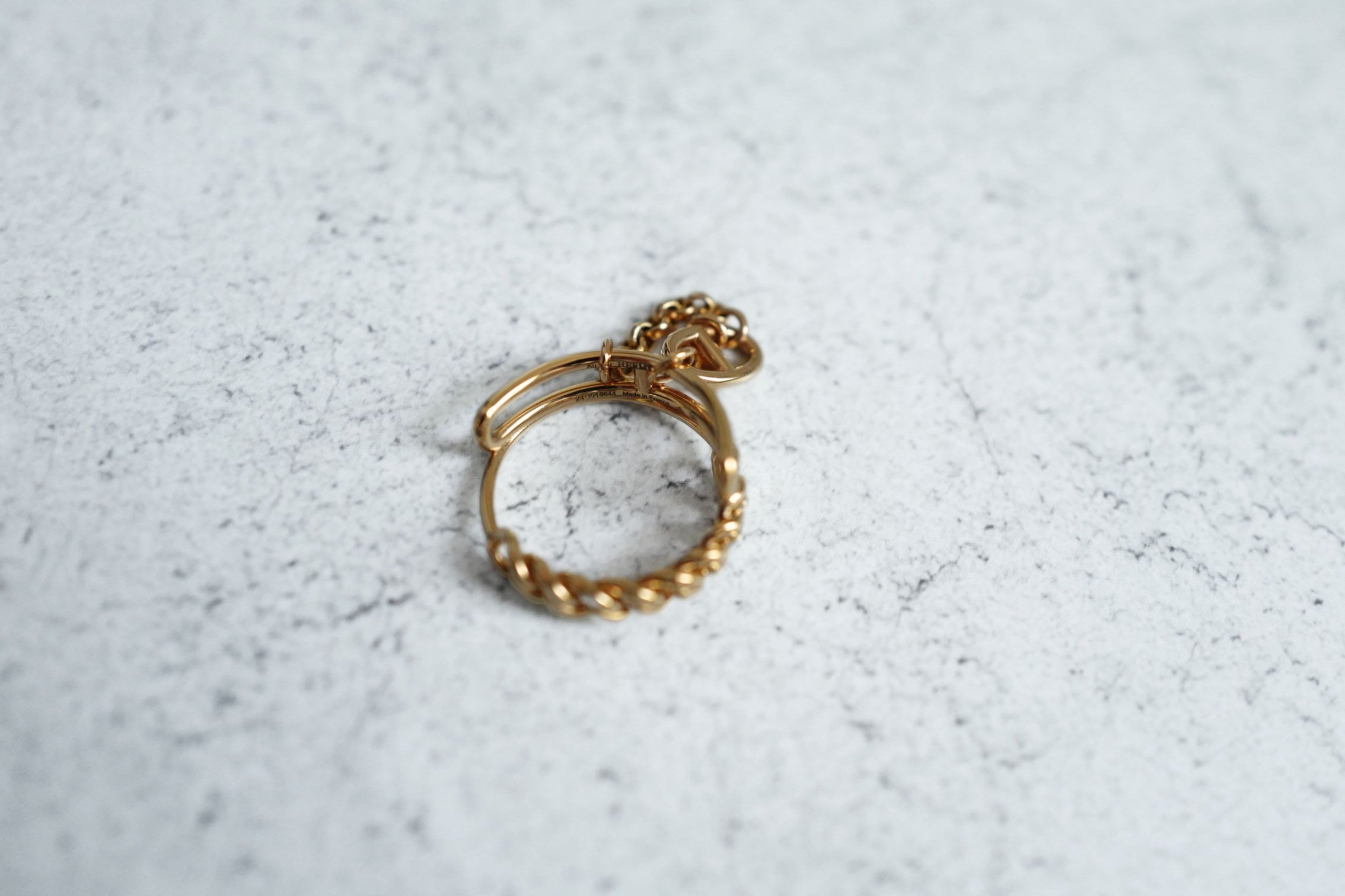NEW Hermès Mix and H Ring 18K Rose Gold Diamond Size 54