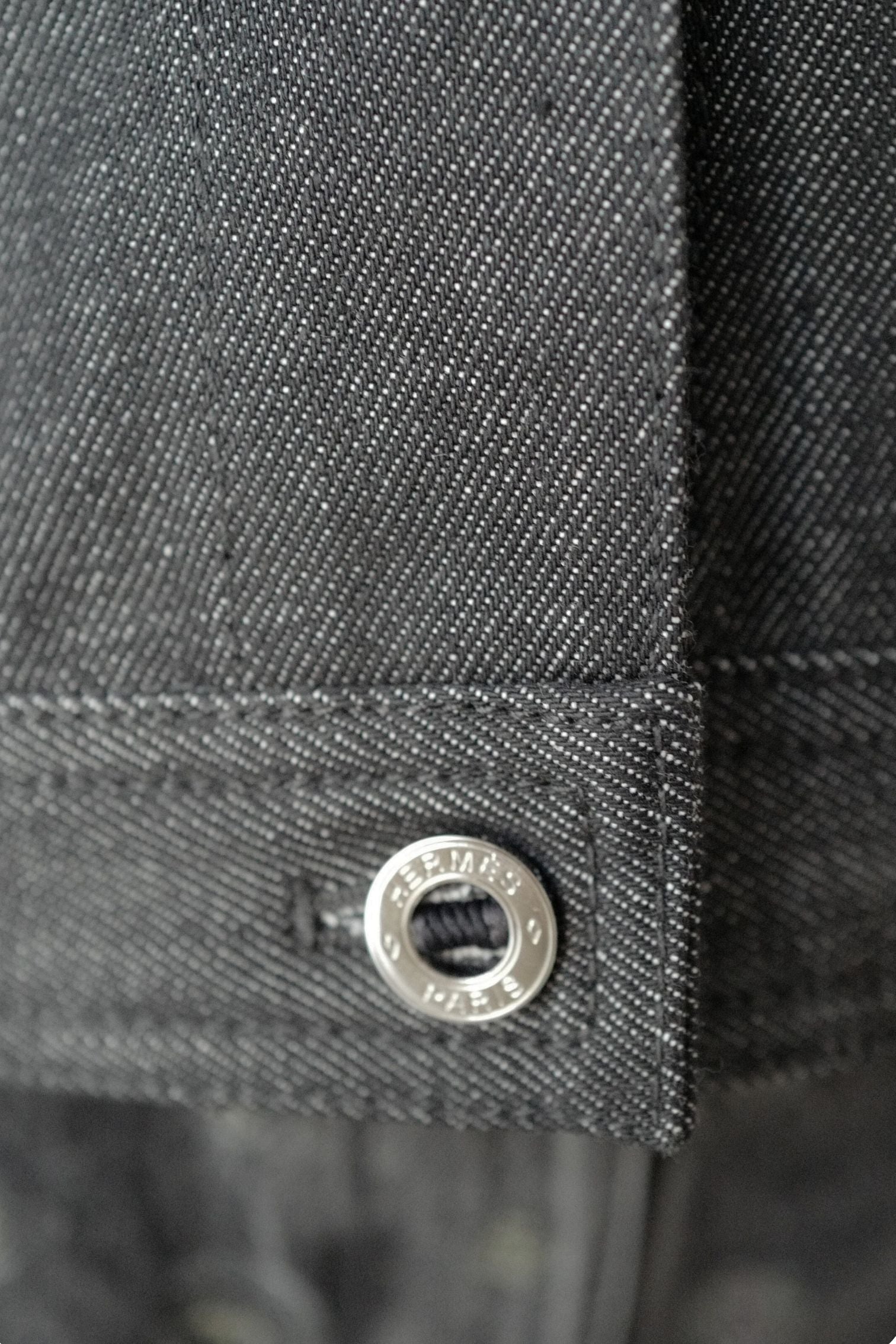 Hermès Sleeveless Vest Jacket Natural Pigment Denim Gris Carbone Size 38