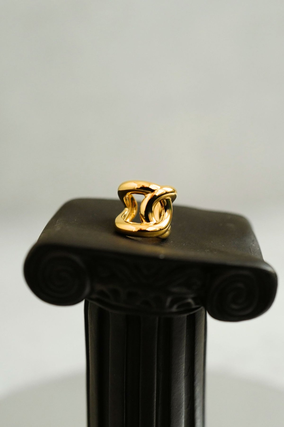 NEW Chanel 26K Ear Cuff Metal Gold Interlocking CC Logo Women Earring