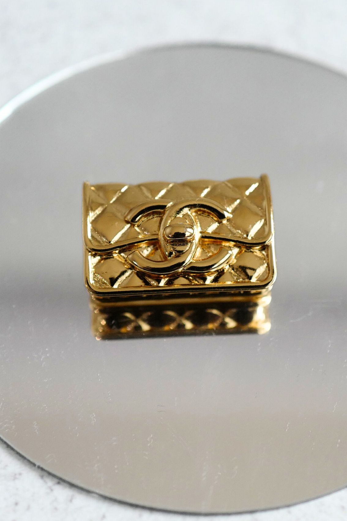CHANEL Brooch B23K Matelasse bag motif Gold Metal BNIB NEW