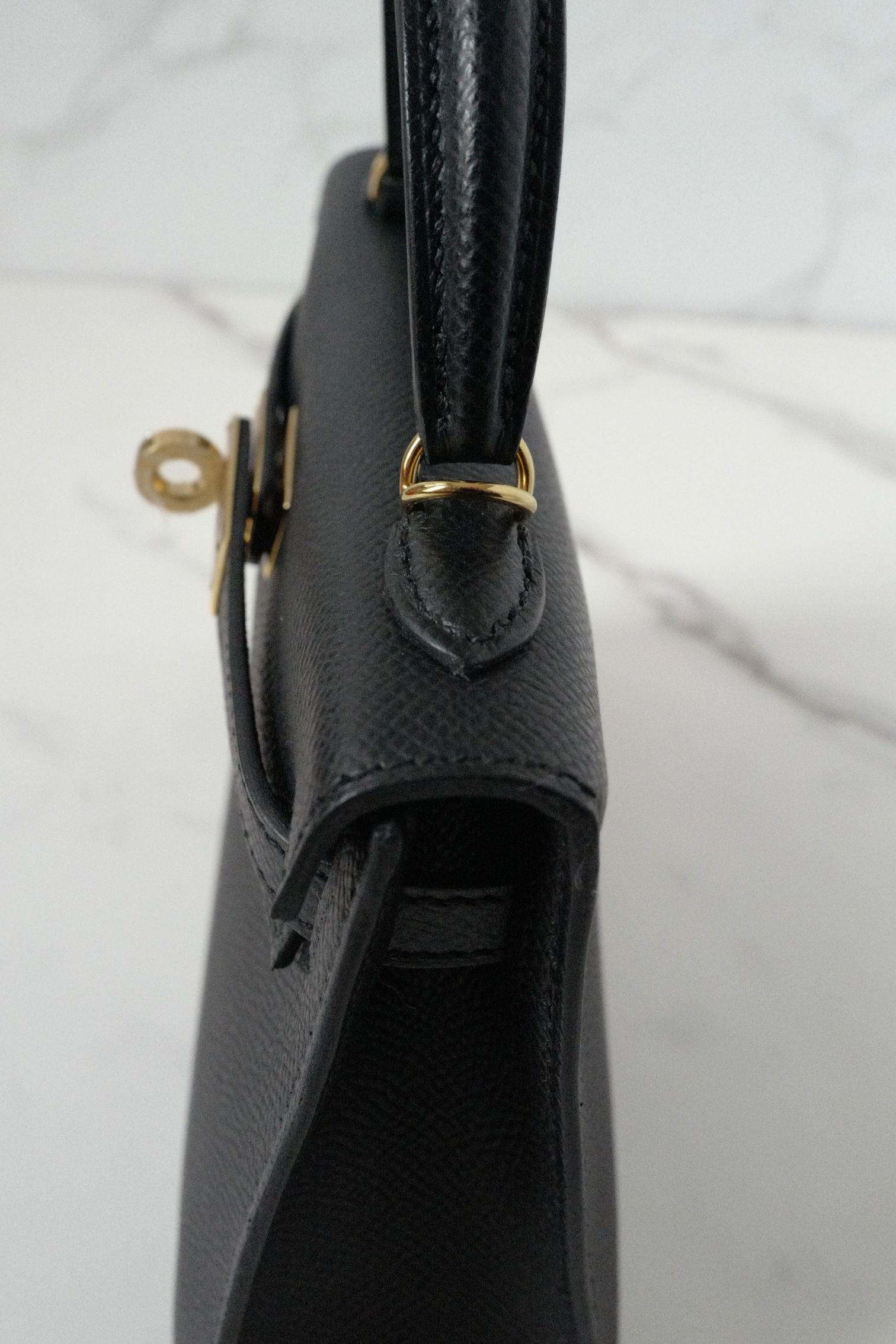 NEW Hermes Mini Kelly Black Epsom Leather Gold Hardware G Stamp 2026