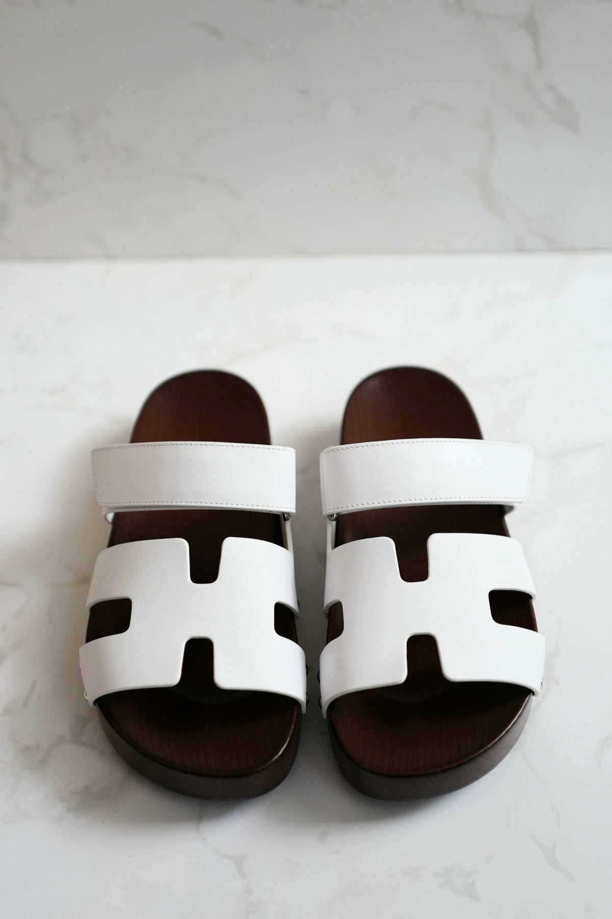 BNIB HERMÈS Kos Veau Women's Clog Blanc/white - Size 37