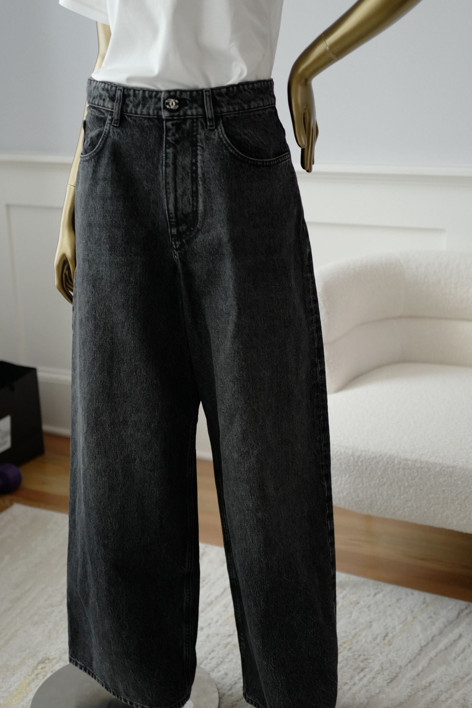 Chanel Métiers d’Art 2026 Matthieu Blazy Denim Dark Jeans Pants Size 36