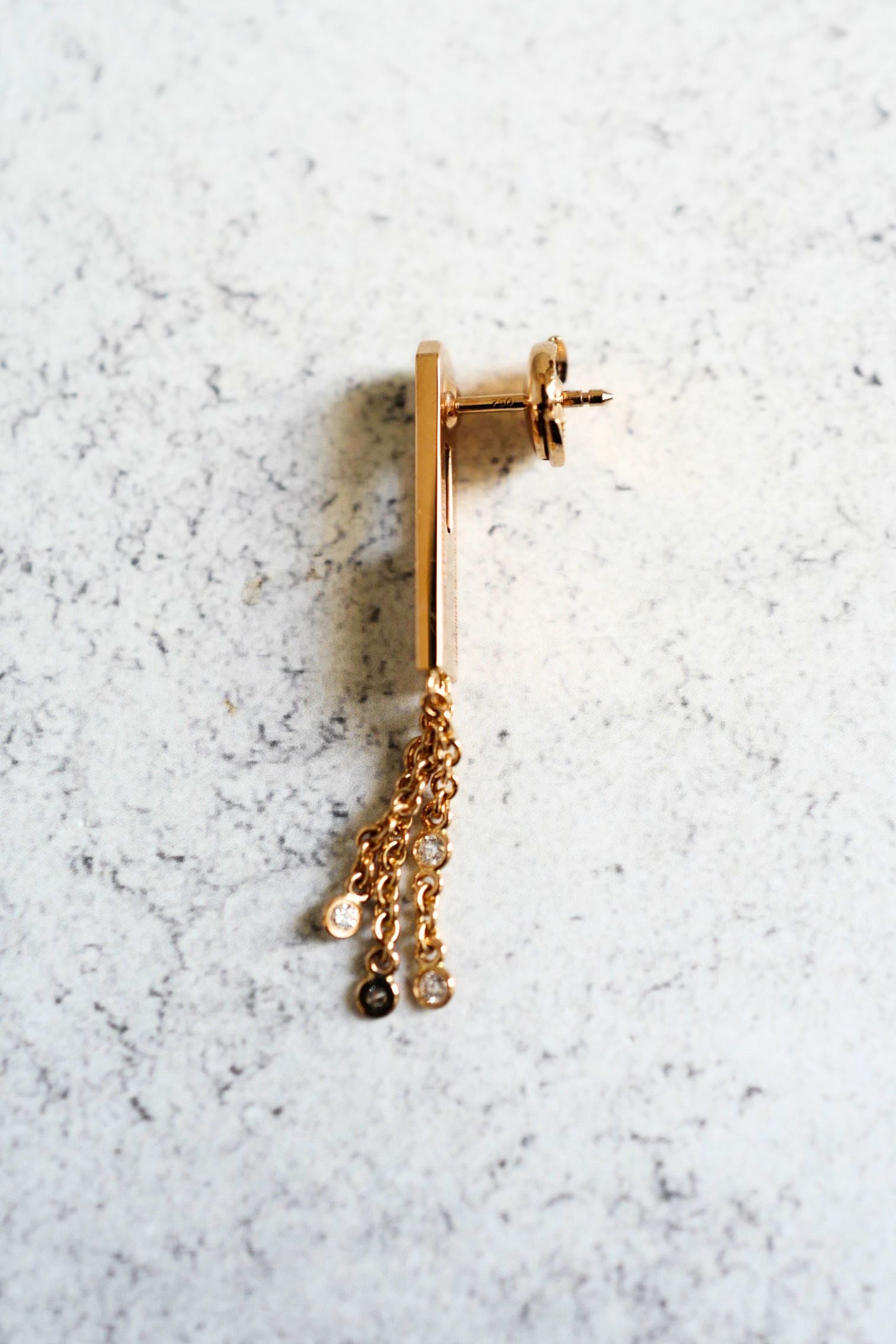 Hermès Kelly Gavroche Earrings 18K Rose Gold Diamond Small Model