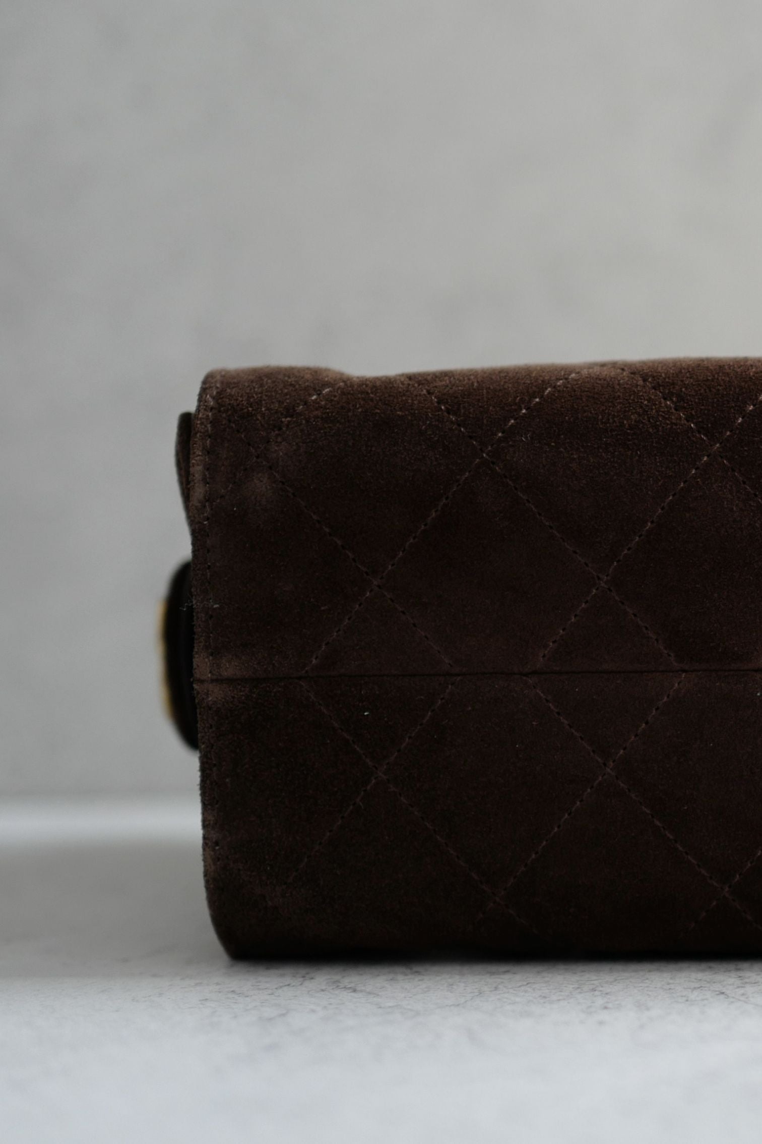 Chanel 26C Mini Hobo Dark Brown Suede Calfskin Gold Hardware