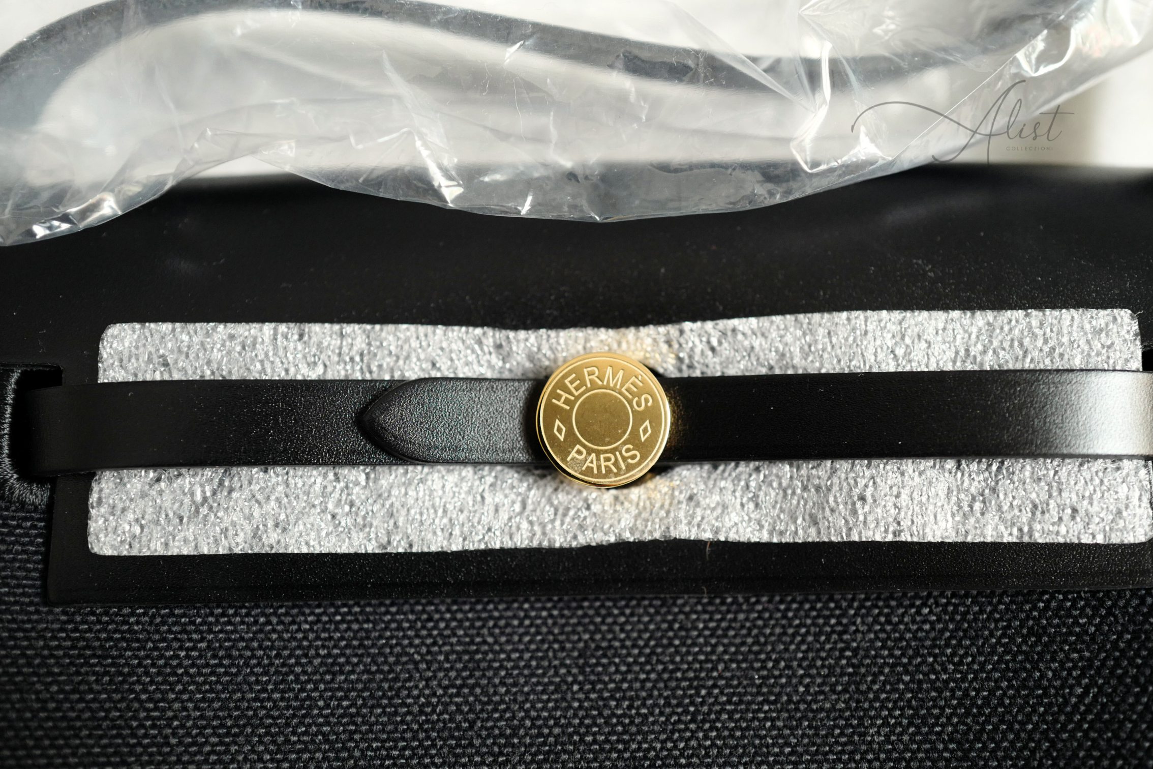 BNIB Hermes Mini Herbag Noir Black / Black With Gold Hardware W New