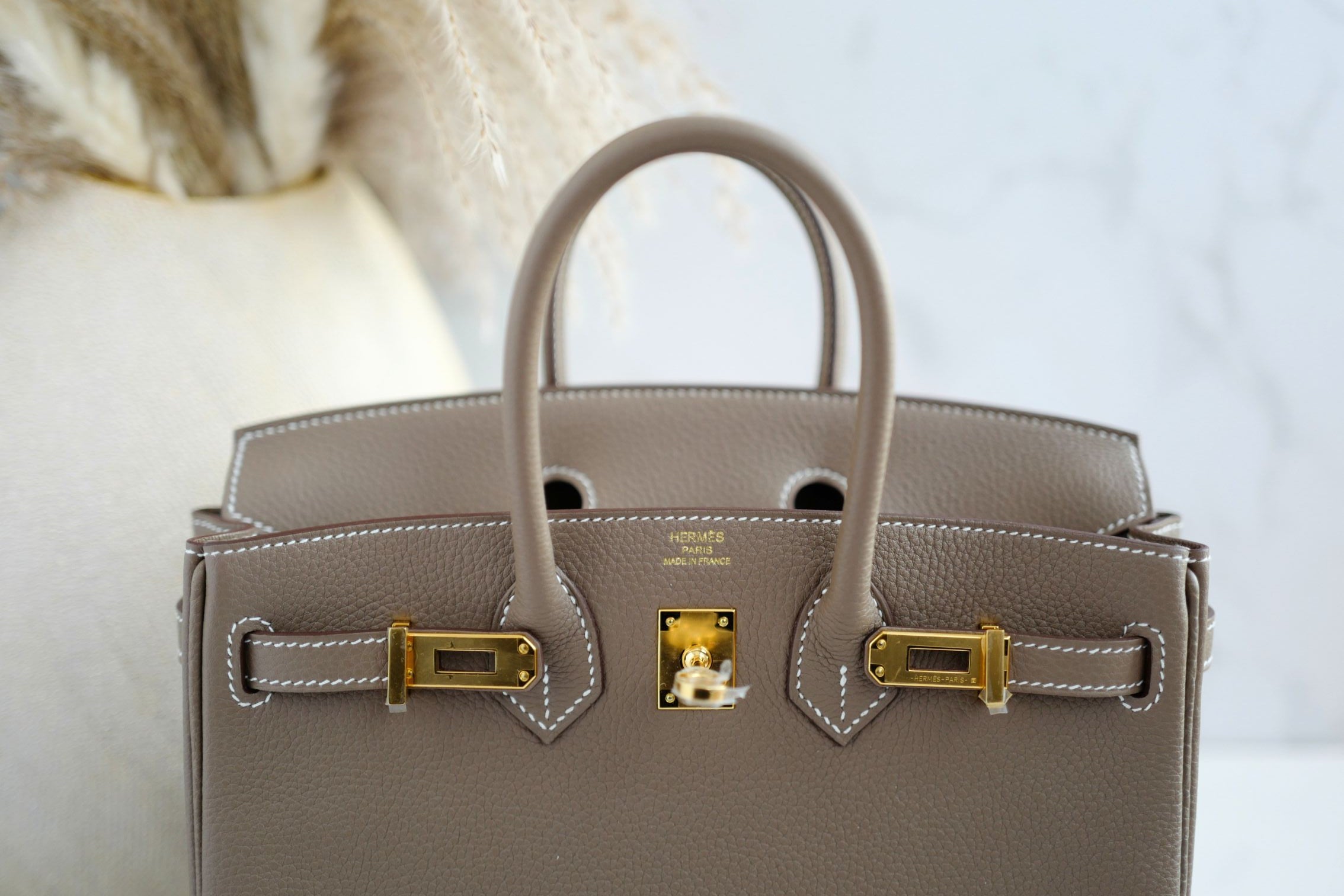 Hermes Birkin 25 Etoupe Togo Leather Gold Hardware K Stamp 2025