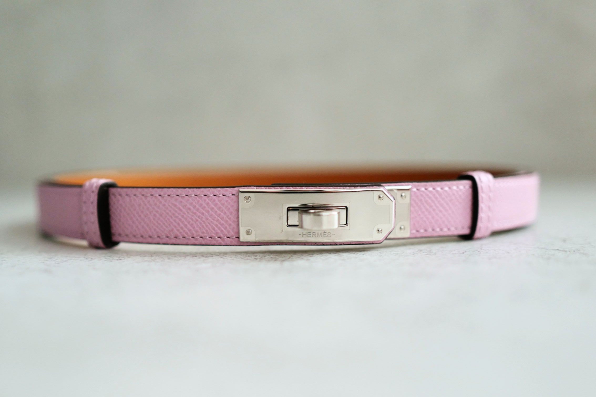 BNIB Hermès Kelly 18 Belt Epsom in Mauve Sylvestre Palladium Hardware 2026