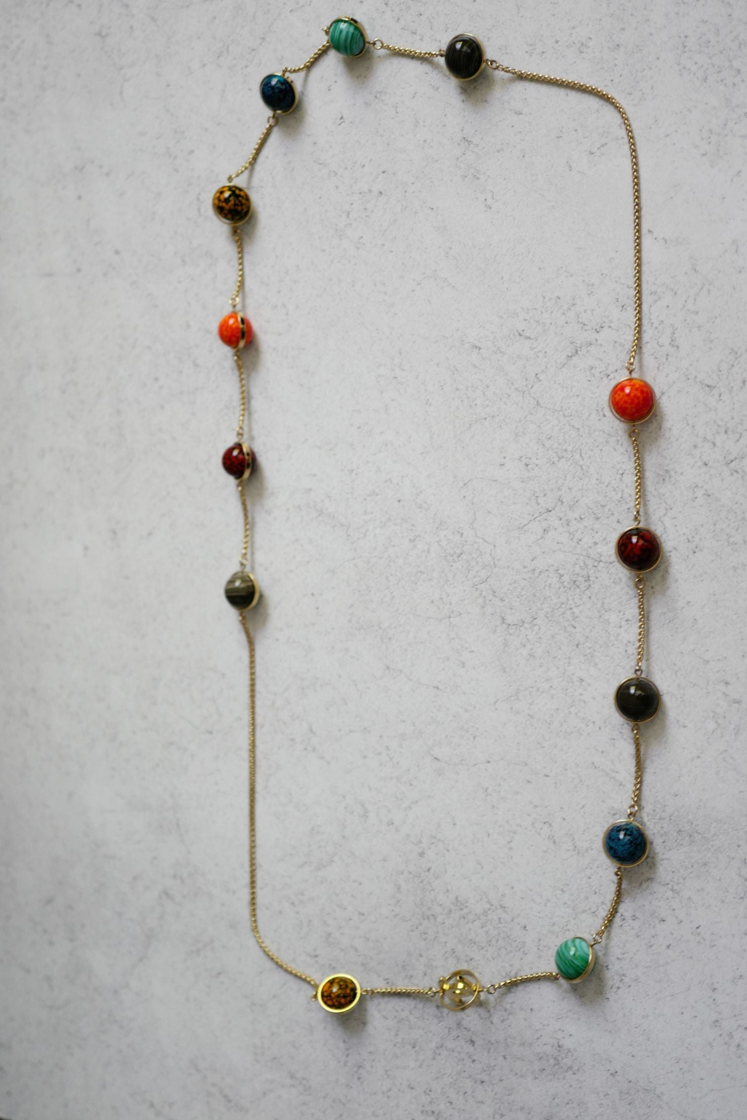 Chanel 26S Long Necklace Gold Multicolour Metal Glass Pearls