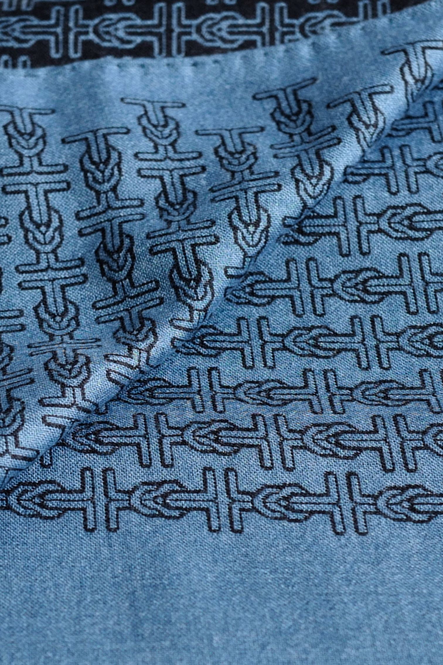 Hermès H Marin Reversible Scarf Cashmere Silk Marine / Bleu Océan