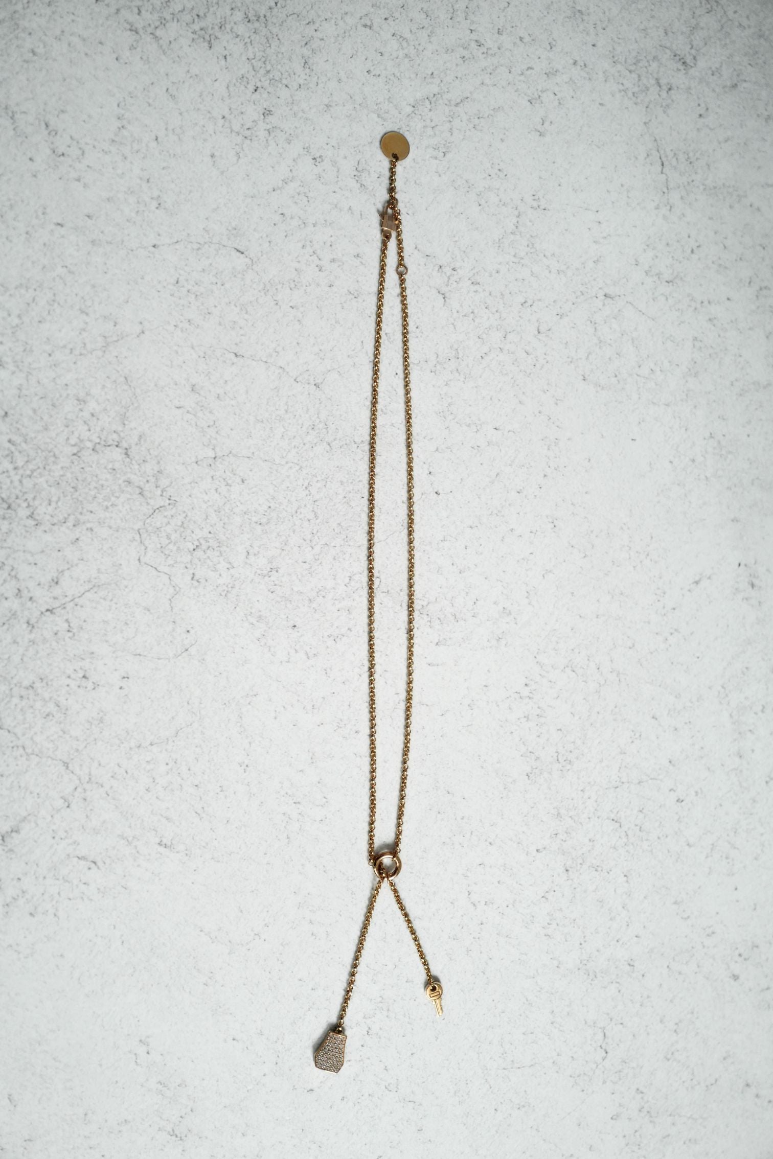 New Hermes Kelly Clochette Necklace pm dia 18k Rose Gold With Diamonds $11K