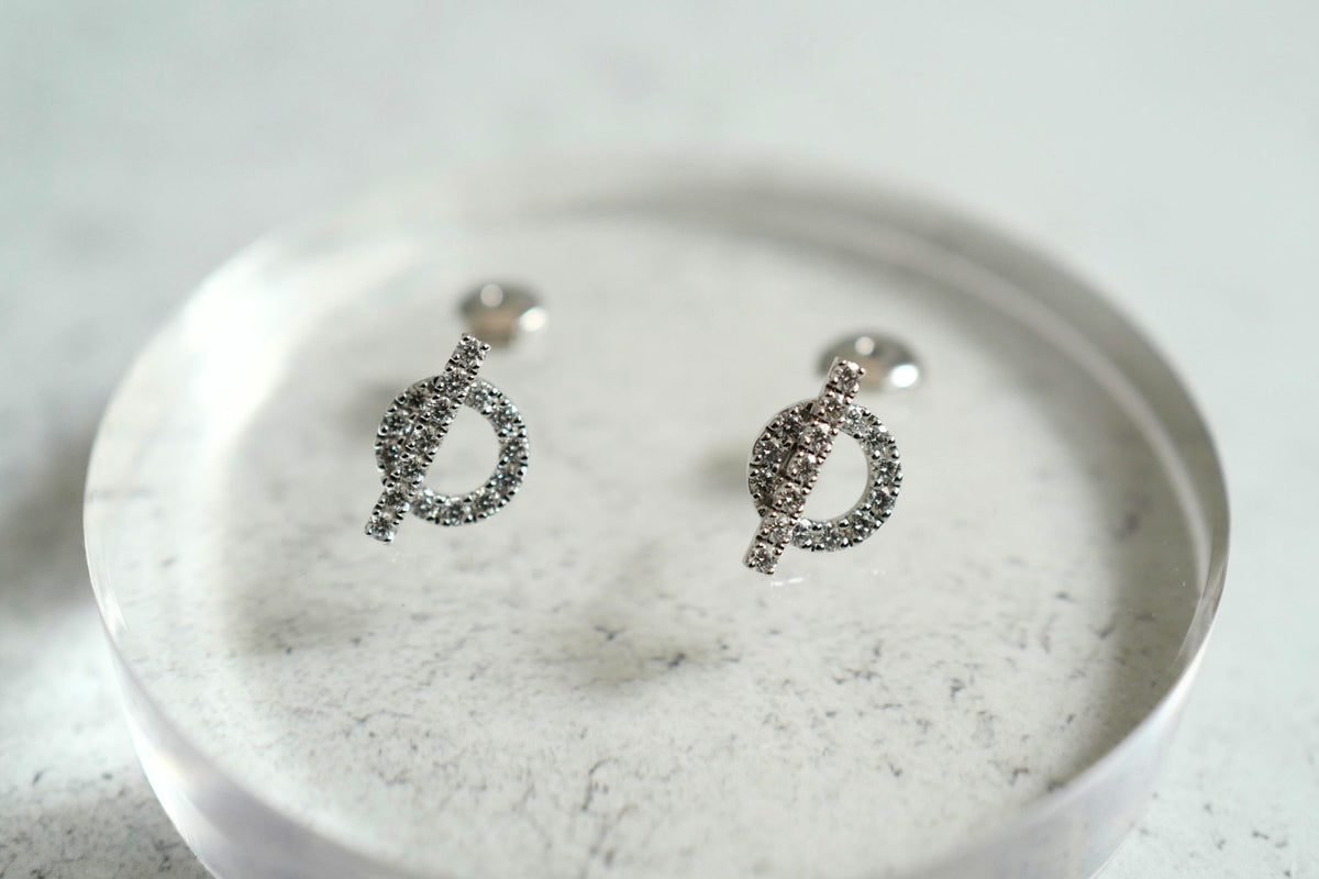 BNIB Hermes Finesse Earrings White Gold With Diamonds $11K Retail