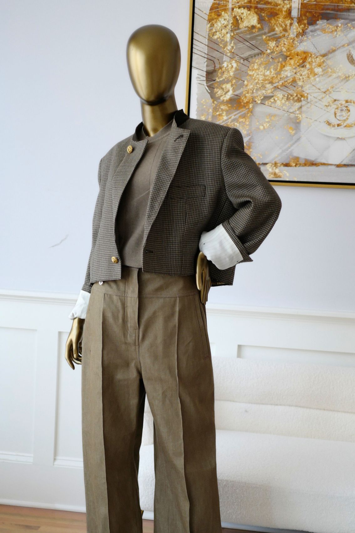 Chanel 26S spring summer Matthieu Blazy Jacket Brown Ecru/Wool size 36