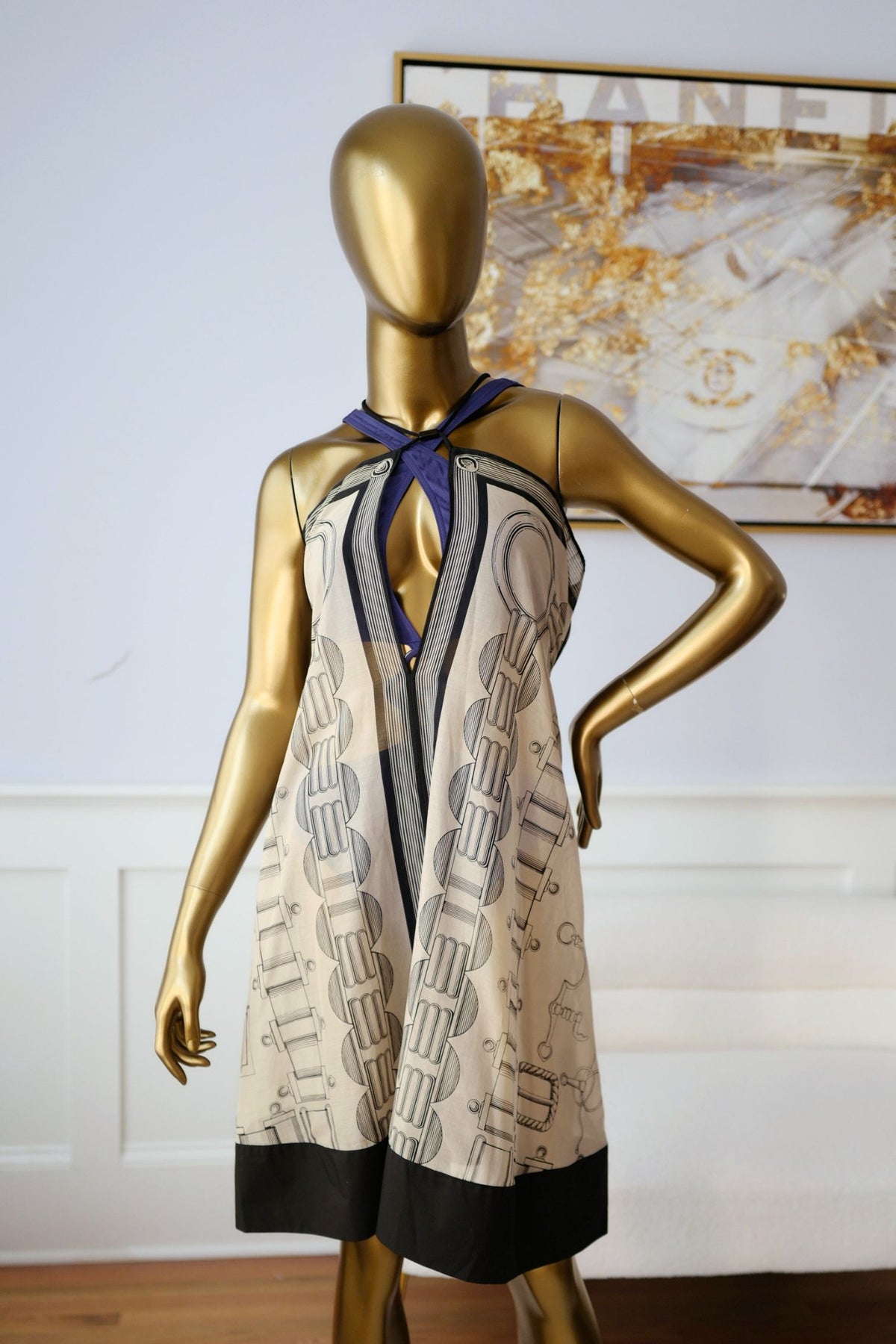 NEW Hermès "Cahier du Colporteur" Beach Dress Beige Pierre D'Istrie Size 36