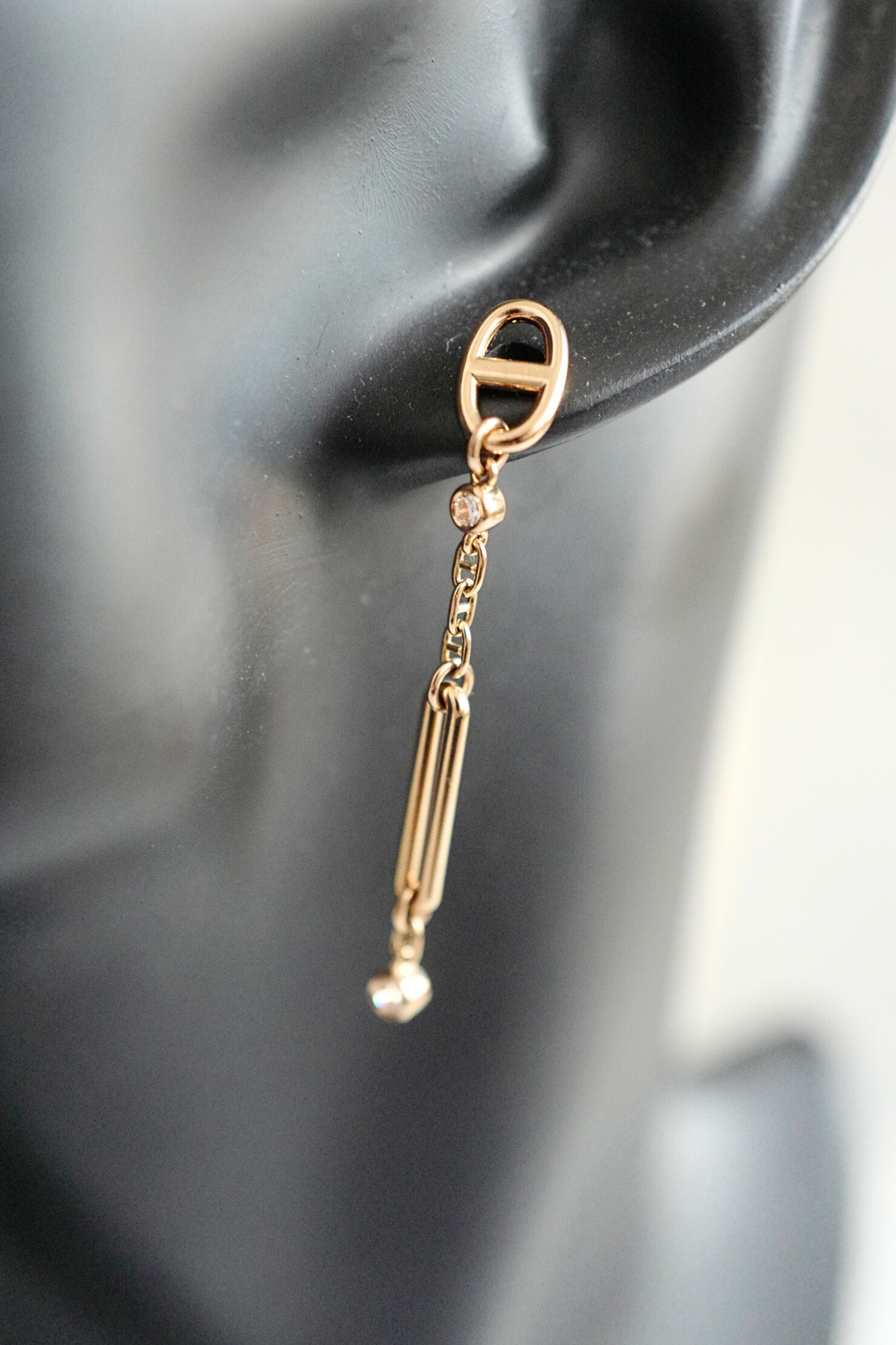 Hermès Chaîne d’Ancre Chaos Earrings Rose Gold with Diamonds