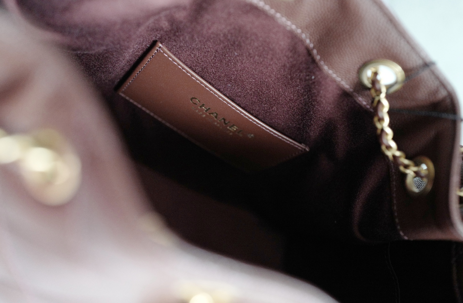 BNIB Chanel 25K Small Hobo Bag Dark Brown Grained Calfskin with Gold Hardware