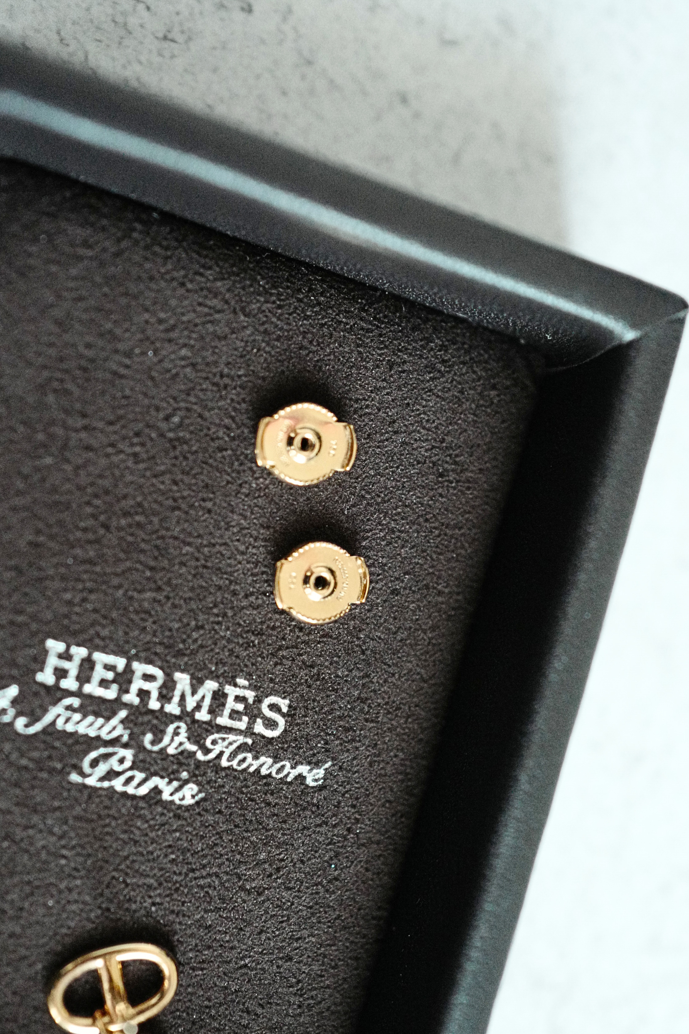 Hermès Chaîne d’Ancre Chaos Earrings Rose Gold with Diamonds