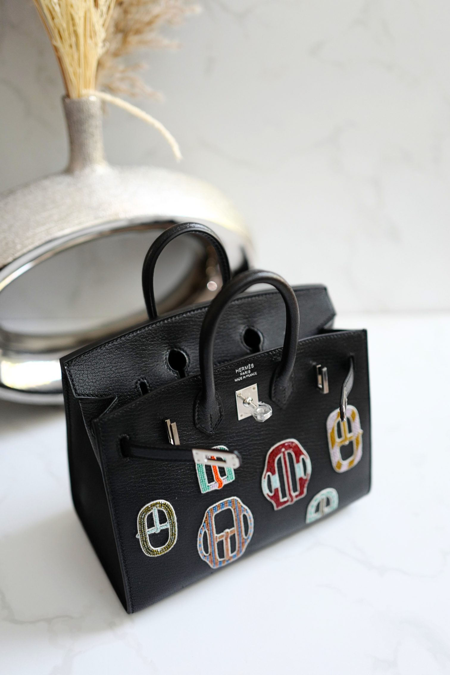 BNIB Hermes Birkin 20 Sellier Bouclerie Moderne Black Chèvre Palladium Hardware