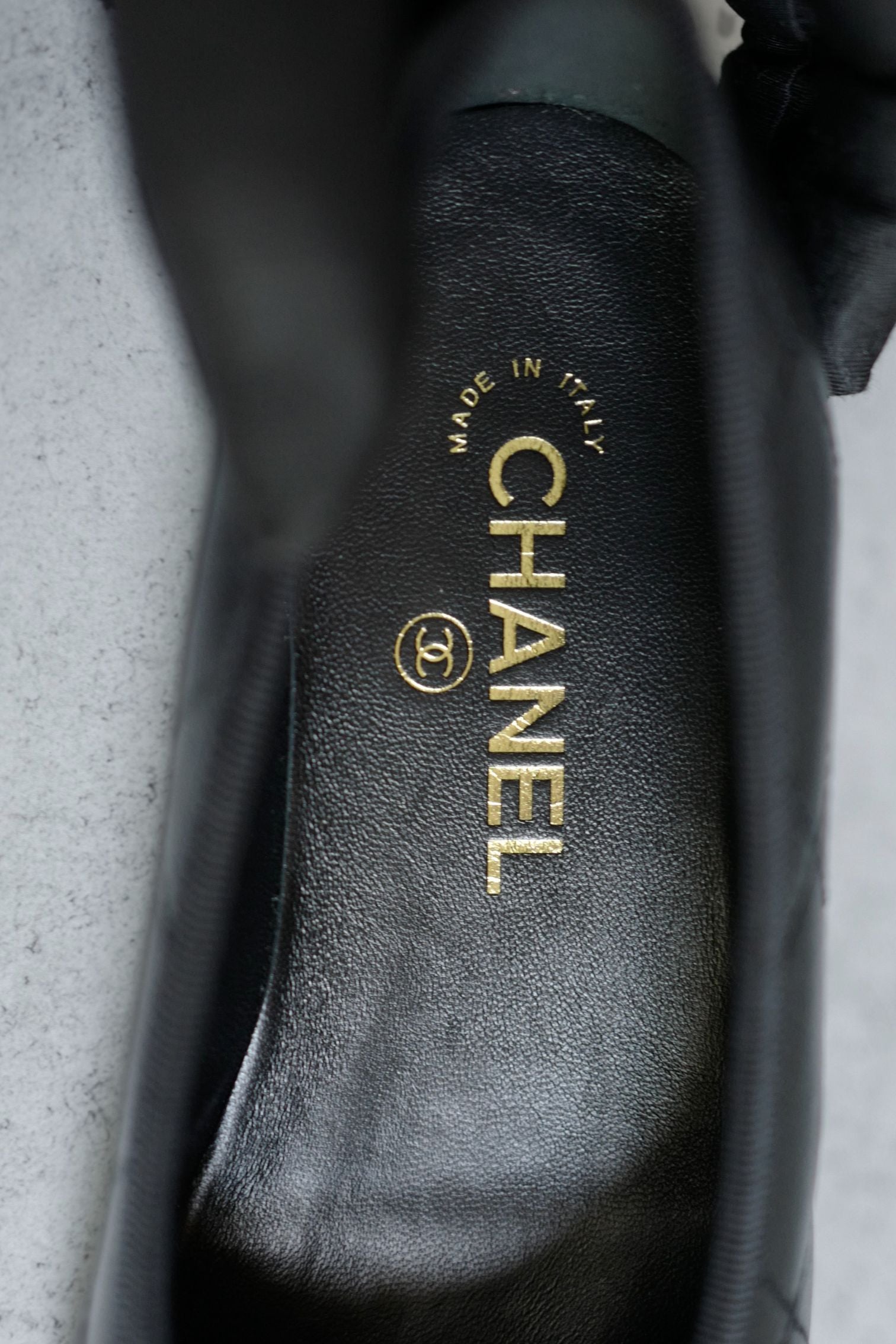 Chanel 26M Coco Beach Ballet Flats Black Lambskin Size 37.5