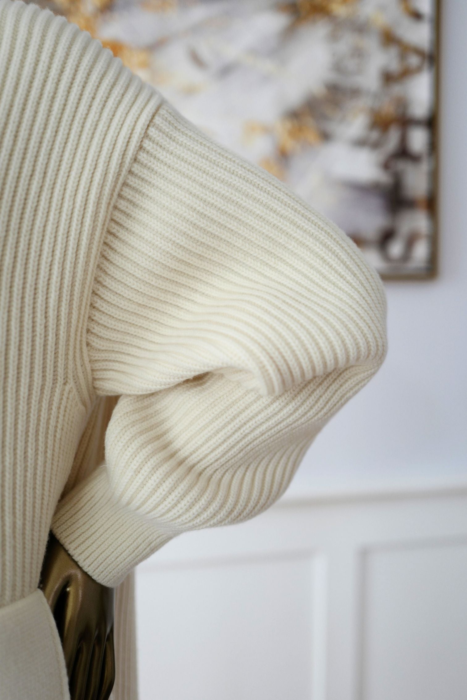 Hermès Blouson Cardigan Blanc Naturel Wool Knit Size 34
