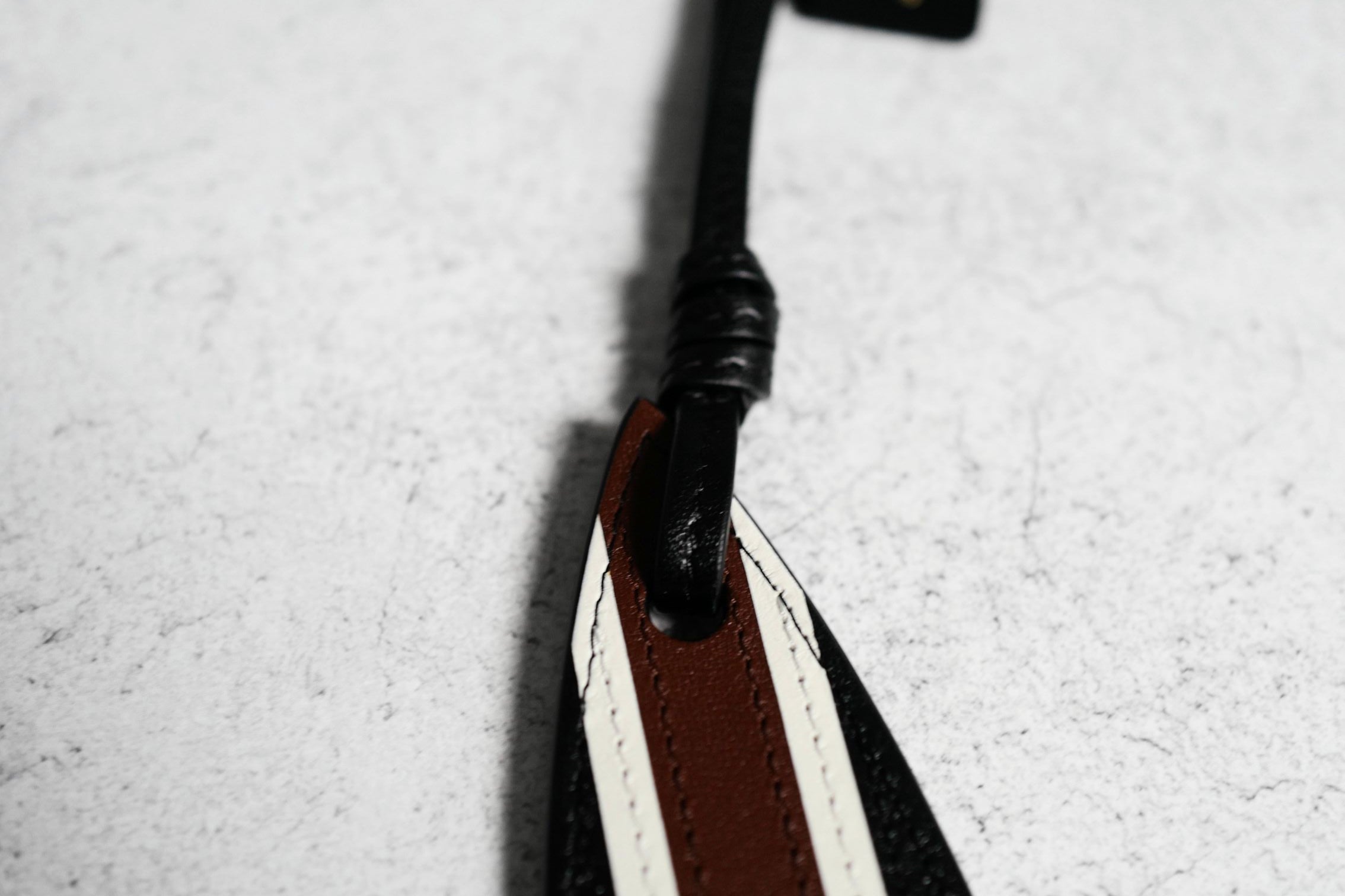 Chanel 26M Coco Beach Bag Charm Black/White/Brown Lambskin Leather