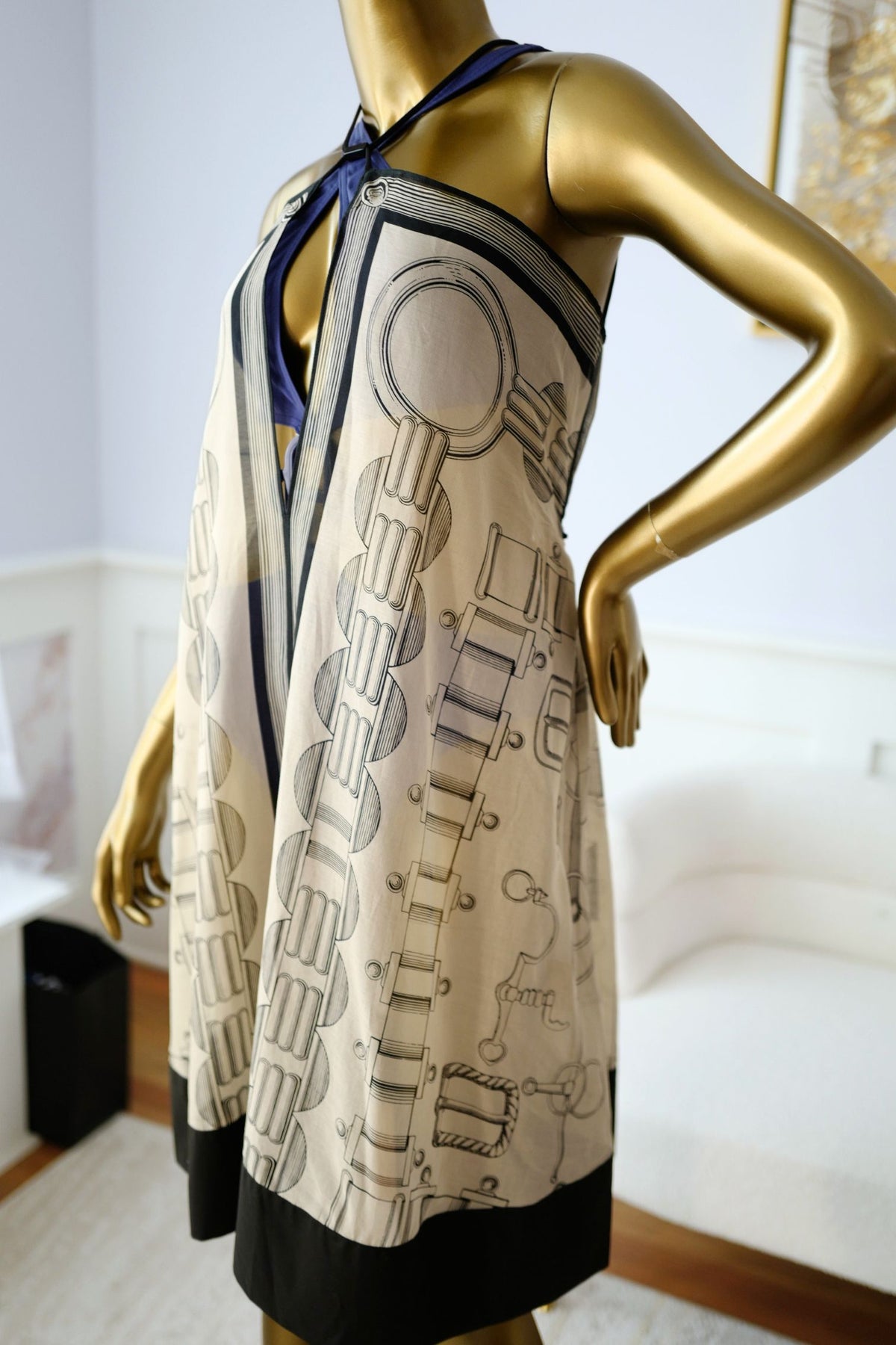 NEW Hermès "Cahier du Colporteur" Beach Dress Beige Pierre D'Istrie Size 36