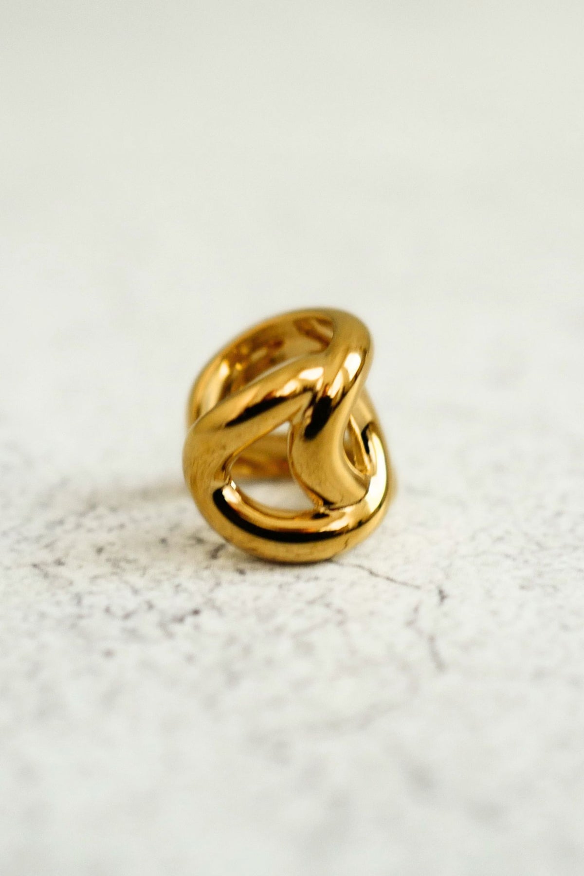 NEW Chanel 26K Ear Cuff Metal Gold Interlocking CC Logo Women Earring