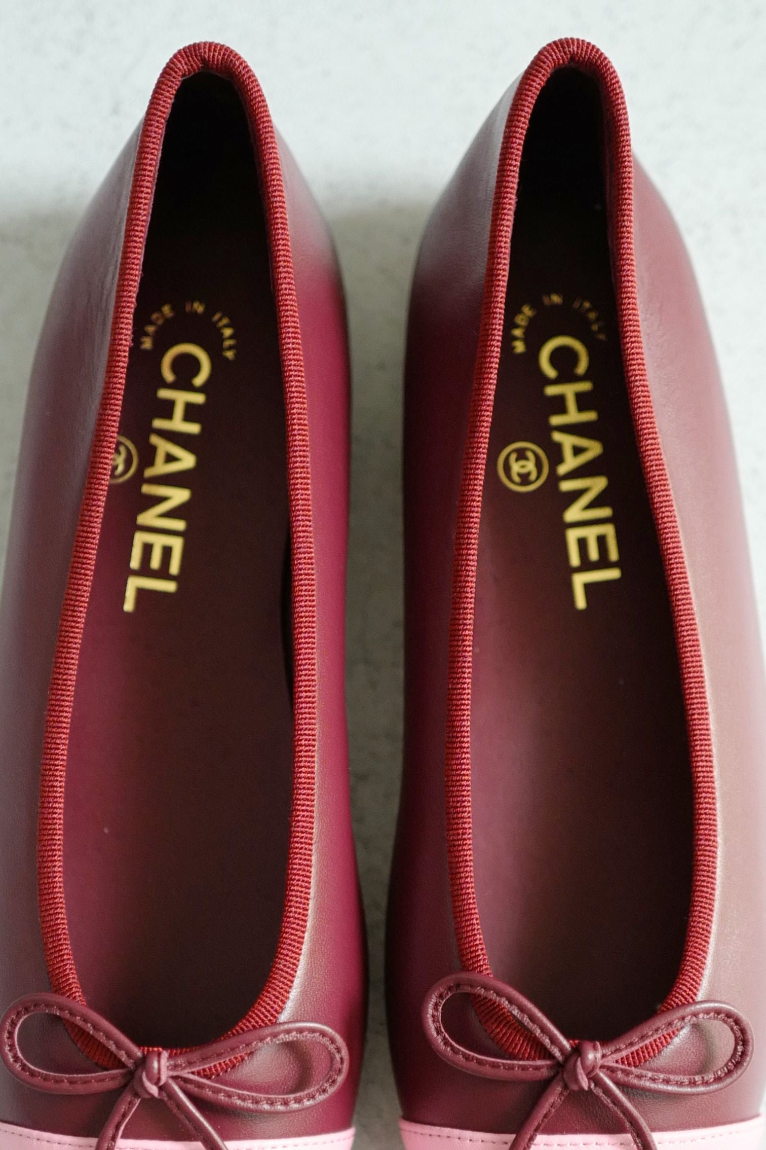 Chanel 26S Matthieu Blazy's Ballet Flats Burgundy Pink Lambskin Size 36C