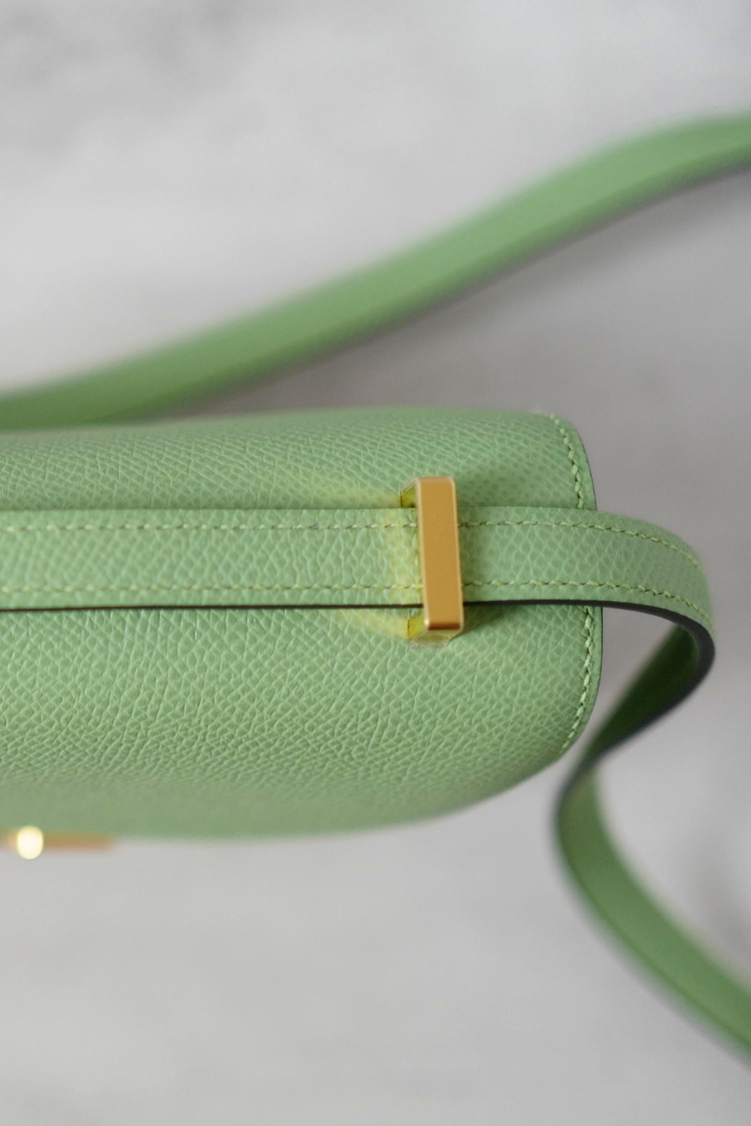 Hermes Constance 18 Vert Criquet Epsom Leather Bag Exotic Buckle GHW