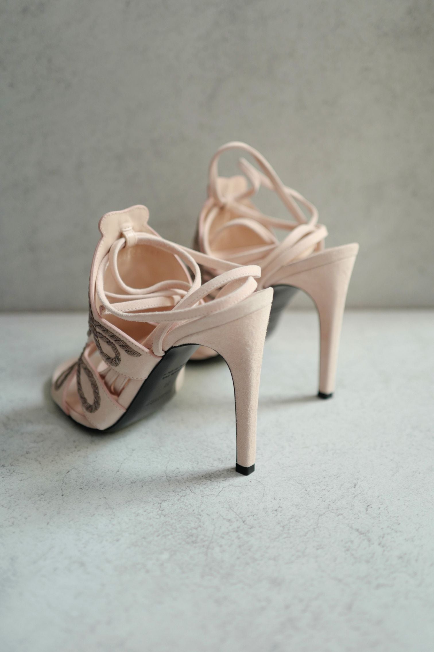 BNIB Hermes Mythic 105 Sandal Rose Palomino Suede High Heels Size 38