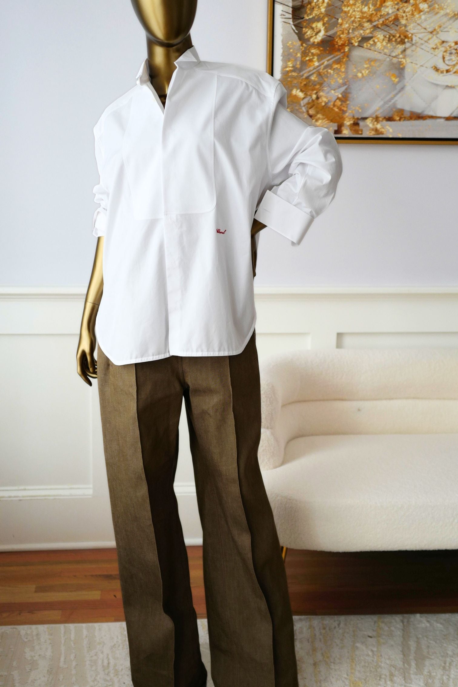 New Arrival Chanel 26S Long Sleeved Shirt Matthieu Blazy White Cotton Size 36