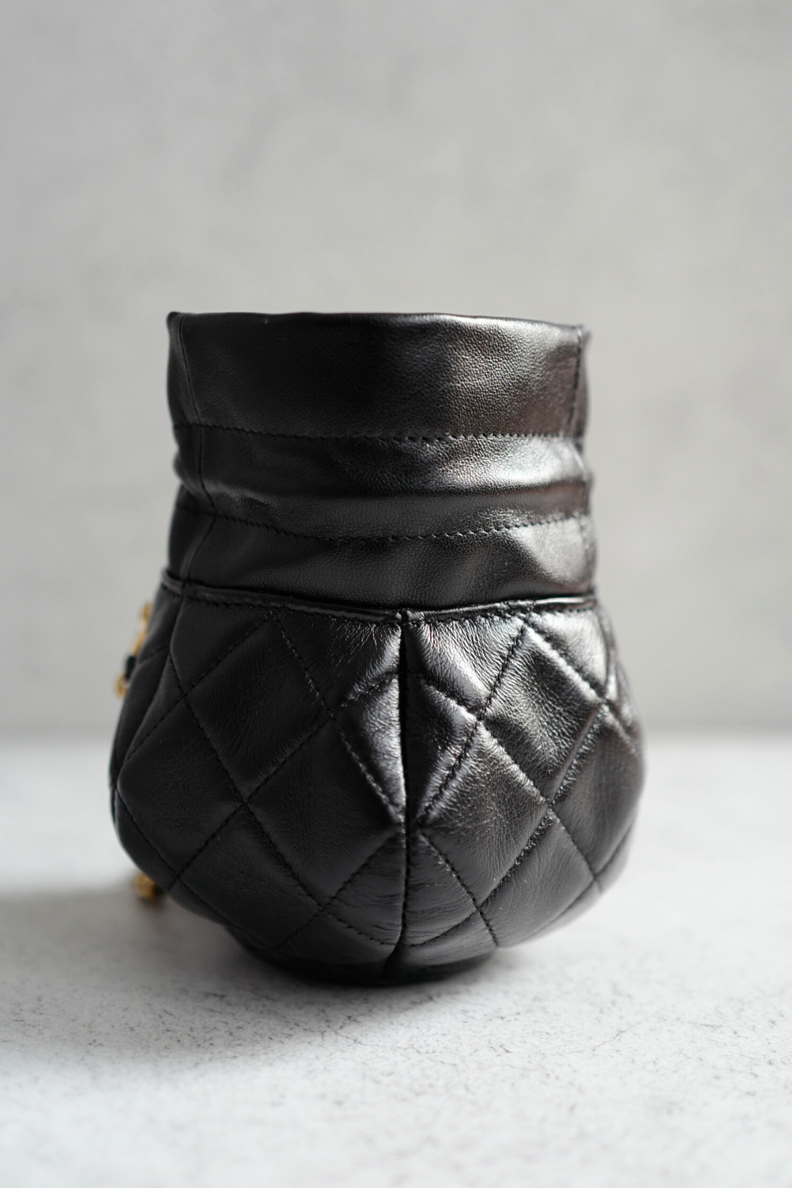 BNIB Chanel 23S Black Shiny Lambskin Clutch with Chain in Gold Hardware