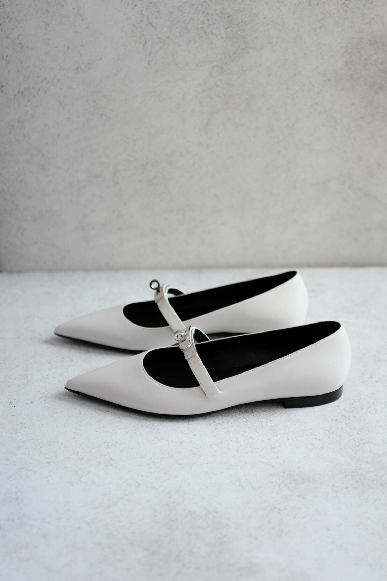Hermès Kelly Ballet Flats Gris Clair Calfskin Leather Size 38