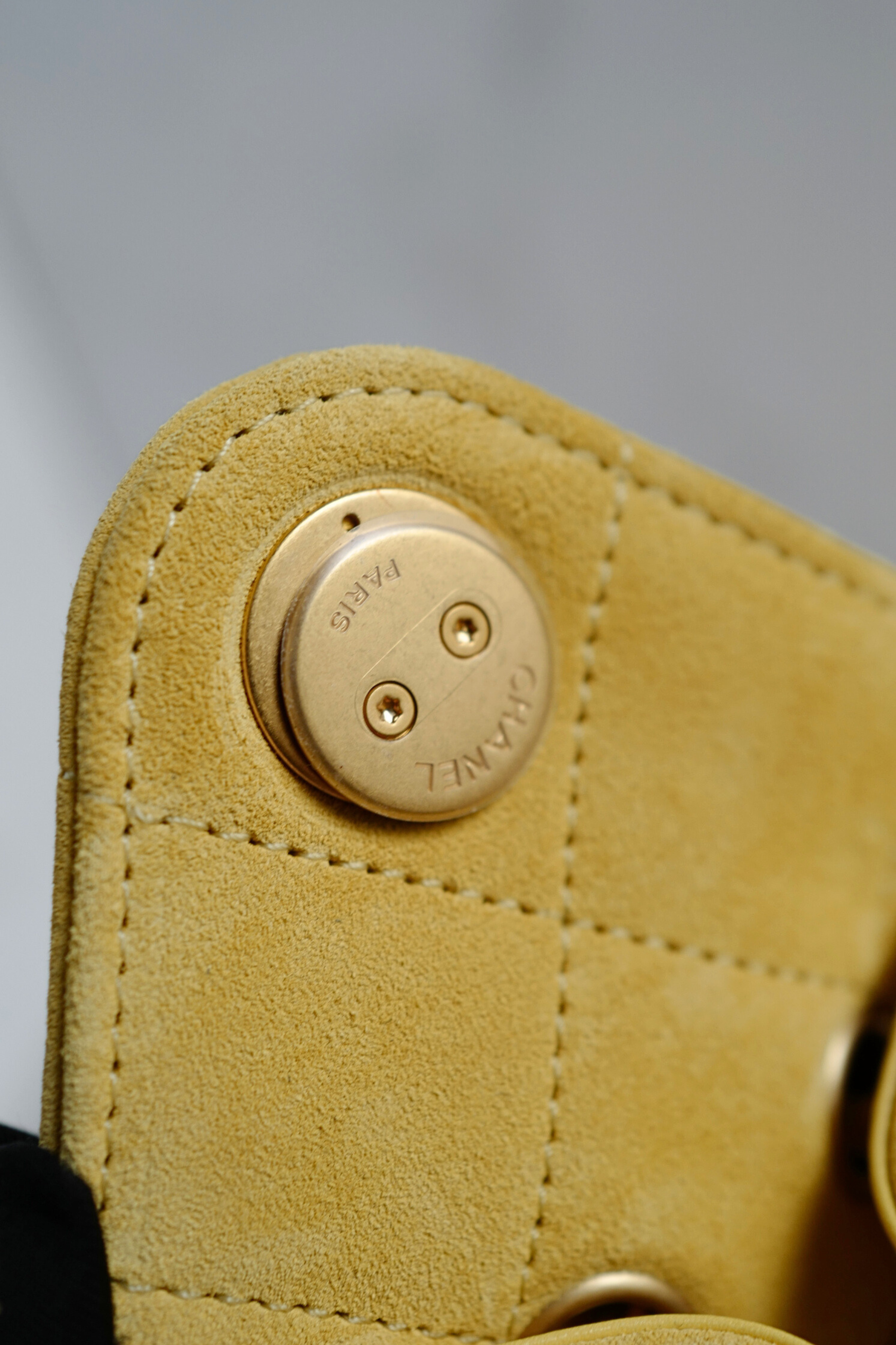 NEW Chanel 26C Mini Hobo Shoulder Bag in Yellow Suede with Gold Hardware