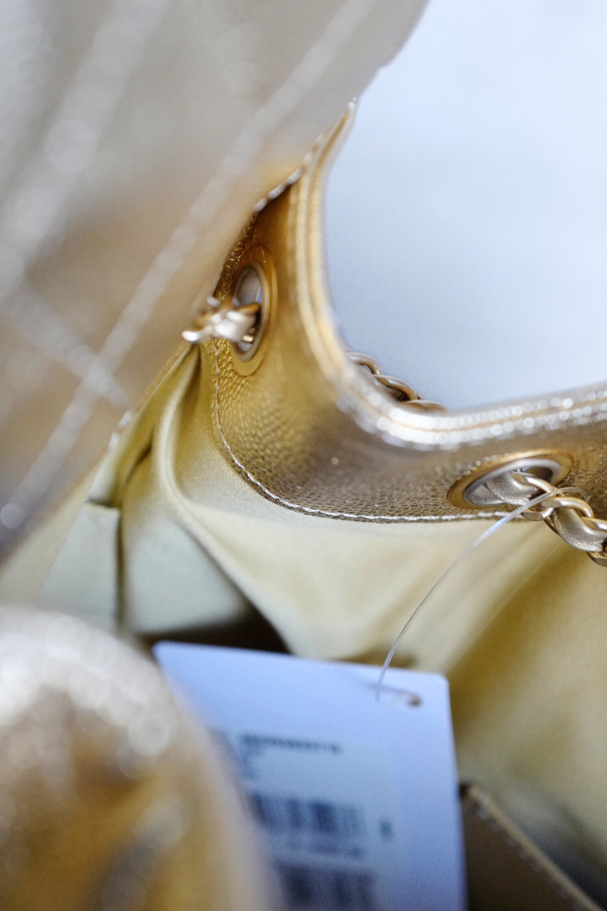 BNIB Chanel 26C Small Hobo Gold Metallic Grained Calfskin with Gold Hardware