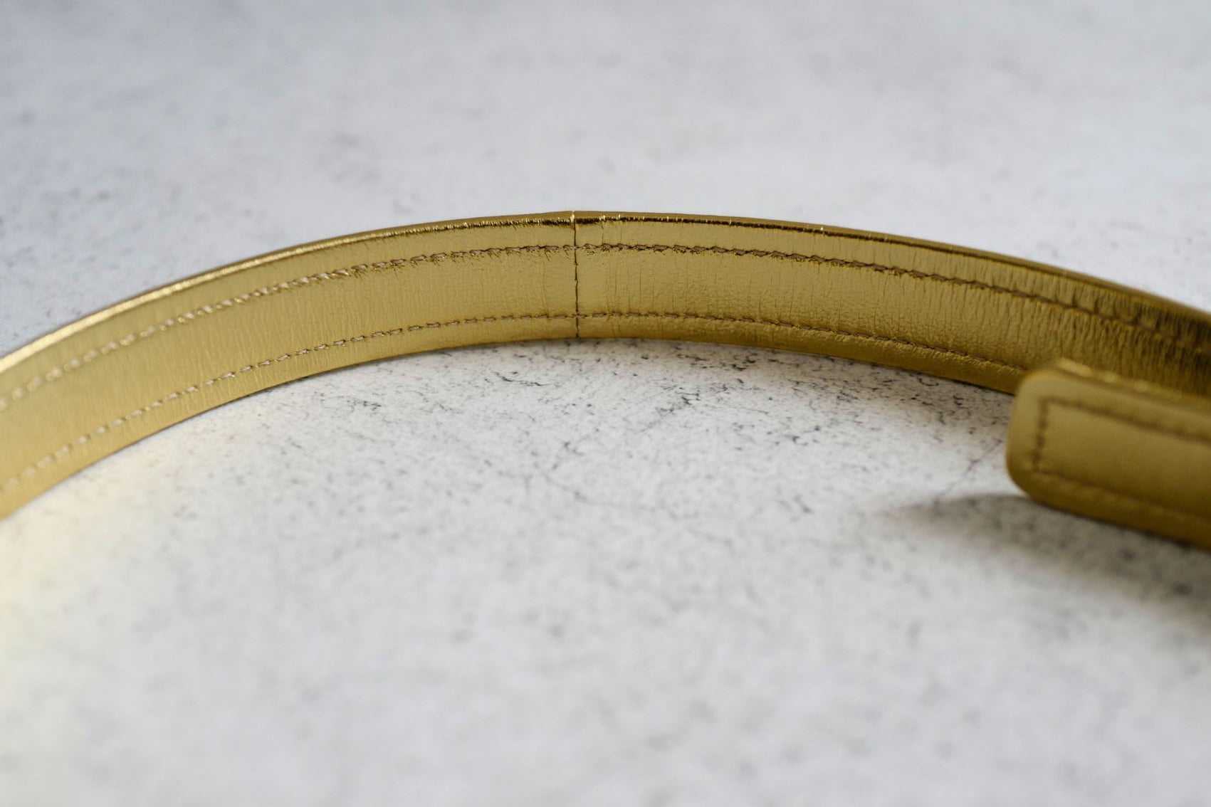 Chanel 24S Womens Leather Belt in Goatskin, Lambskin & Metal Black & Gold 80