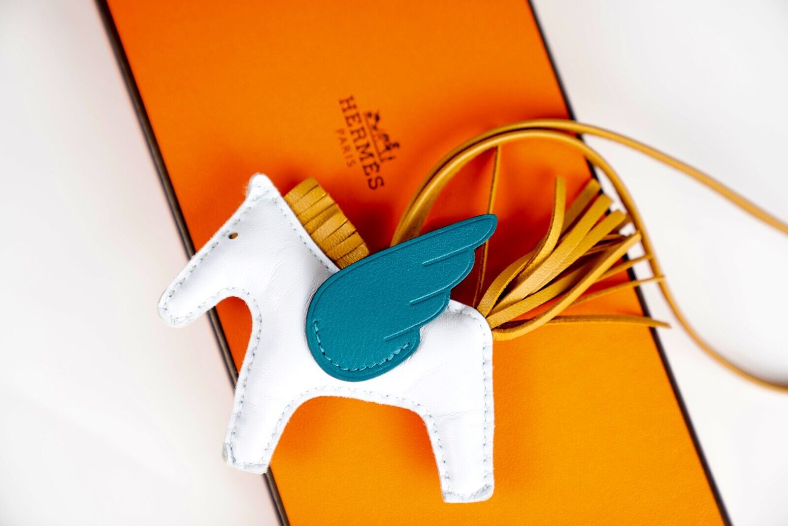 *BNIB* Hermes Rodeo Pegase PM Bag Charm Bleu Brume Sesame Vert Bosphore