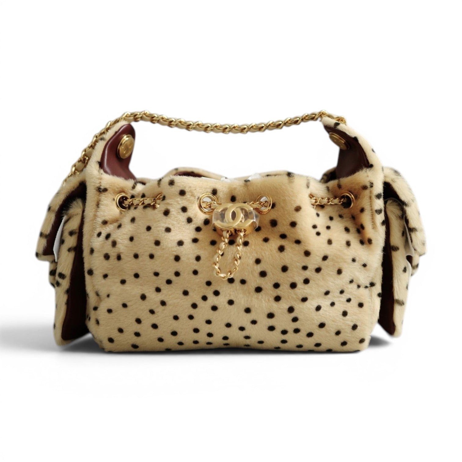 Chanel 26A Mini Hobo Leopard Matthieu Blazy Light Beige & Black GHW